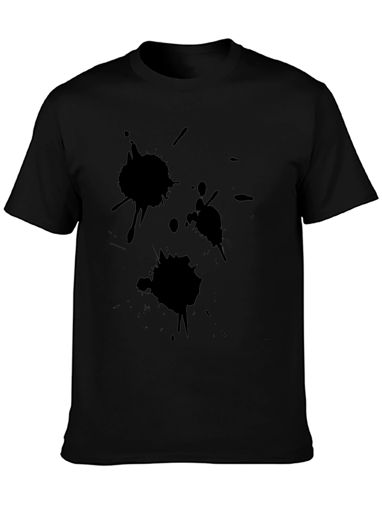 Abstract Splatter Graphic Black T-Shirt