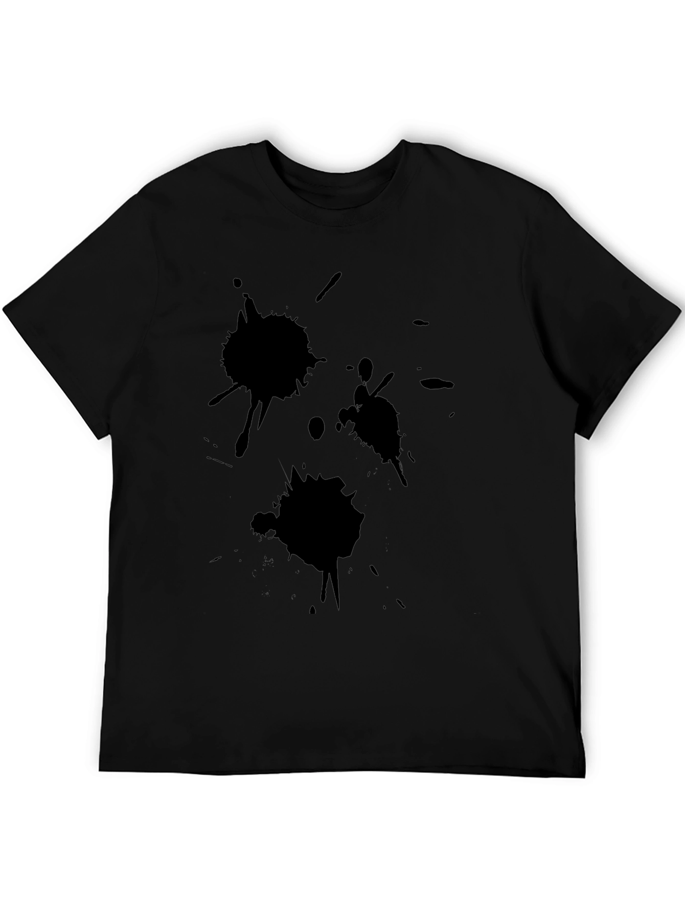 Abstract Splatter Graphic Black T-Shirt
