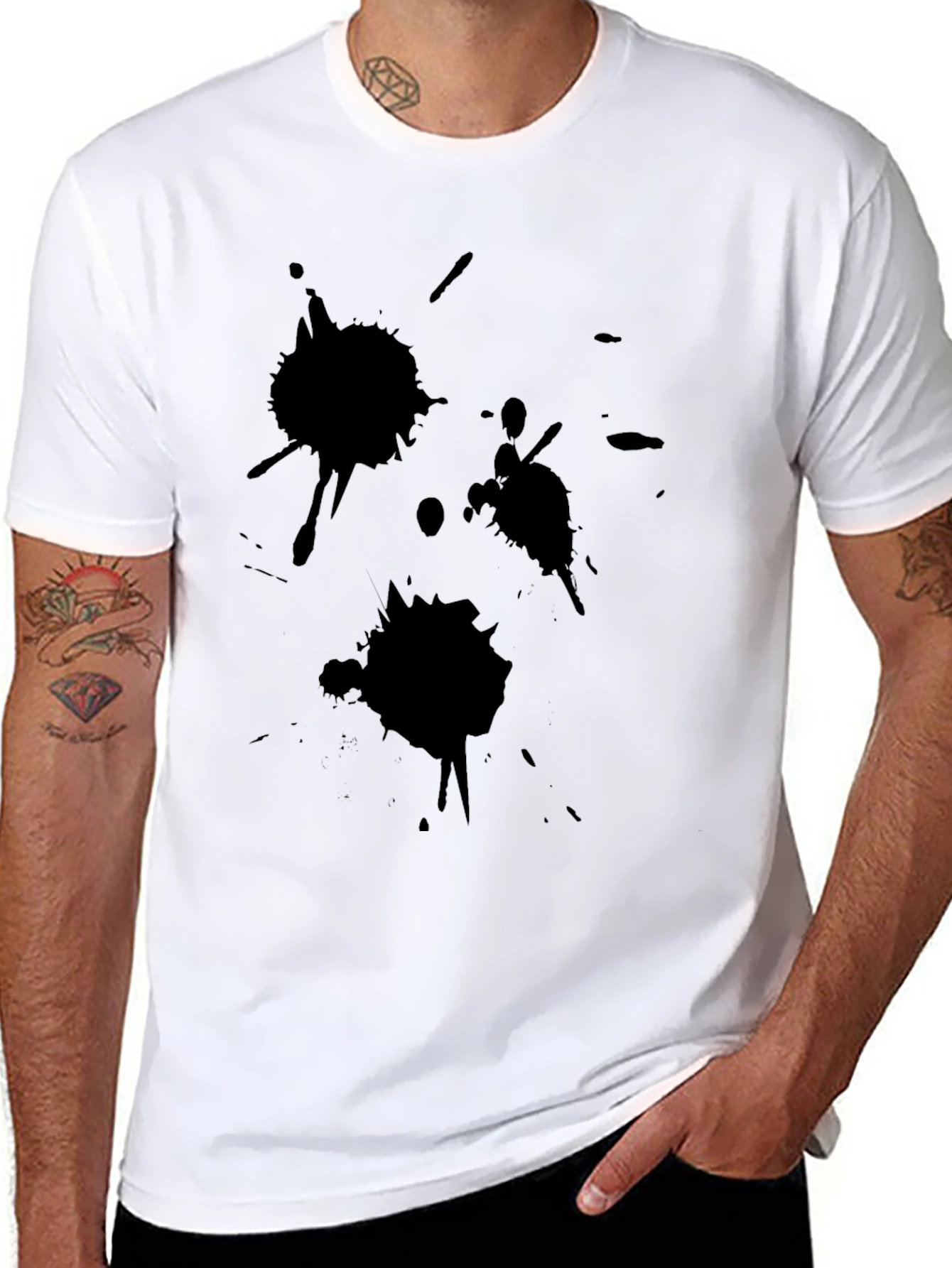 Abstract Splatter Graphic Black T-Shirt
