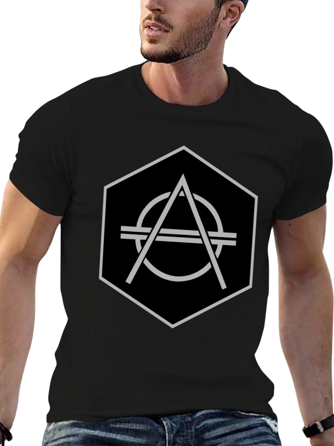 Geometric Hexagon Graphic T-Shirt - Modern Design Tee