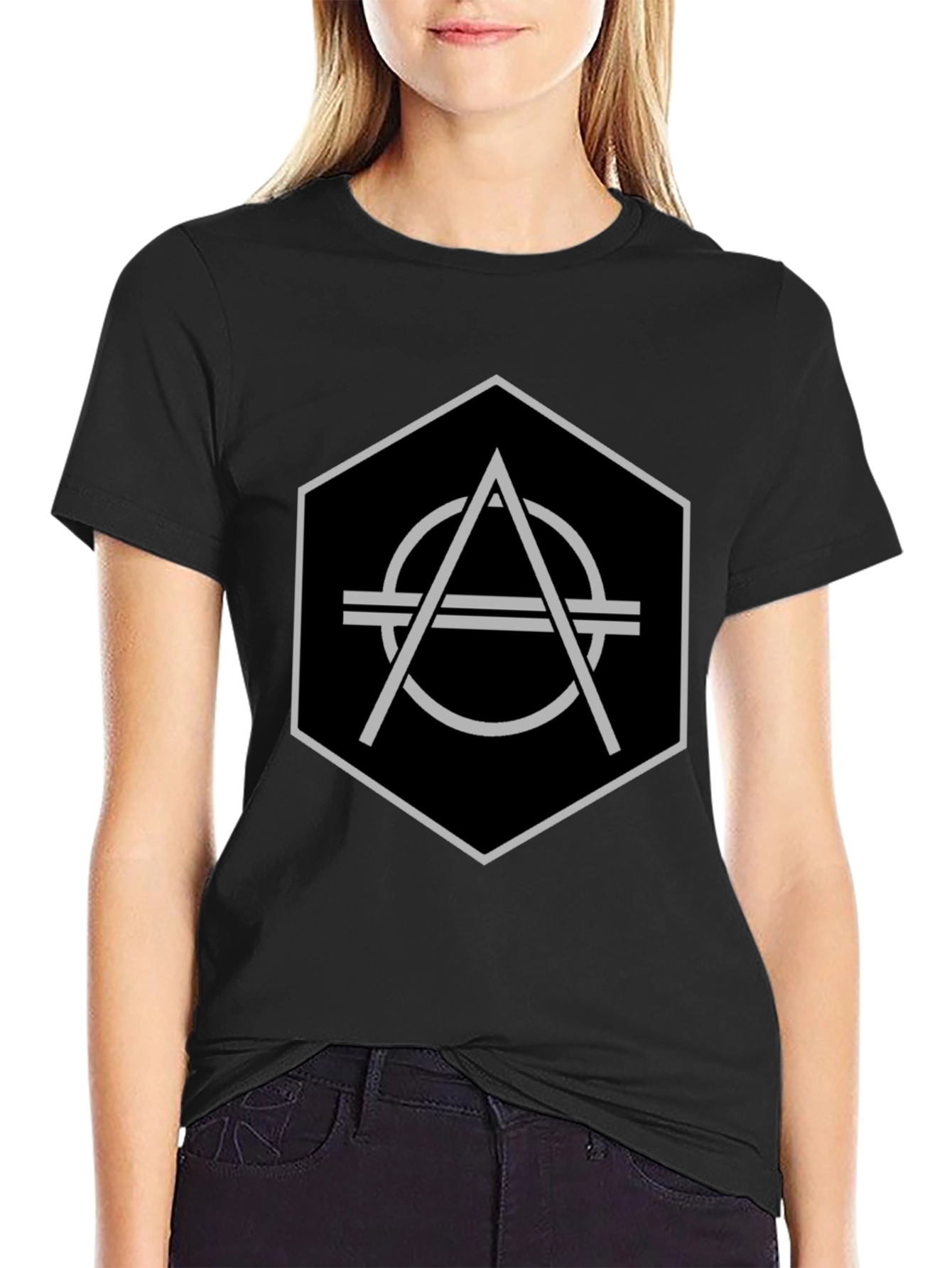 Geometric Hexagon Graphic T-Shirt - Modern Design Tee