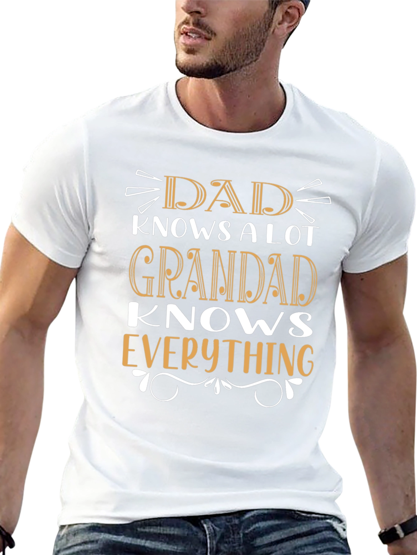 Dad/Grandad Knows Everything Black Graphic T-Shirt