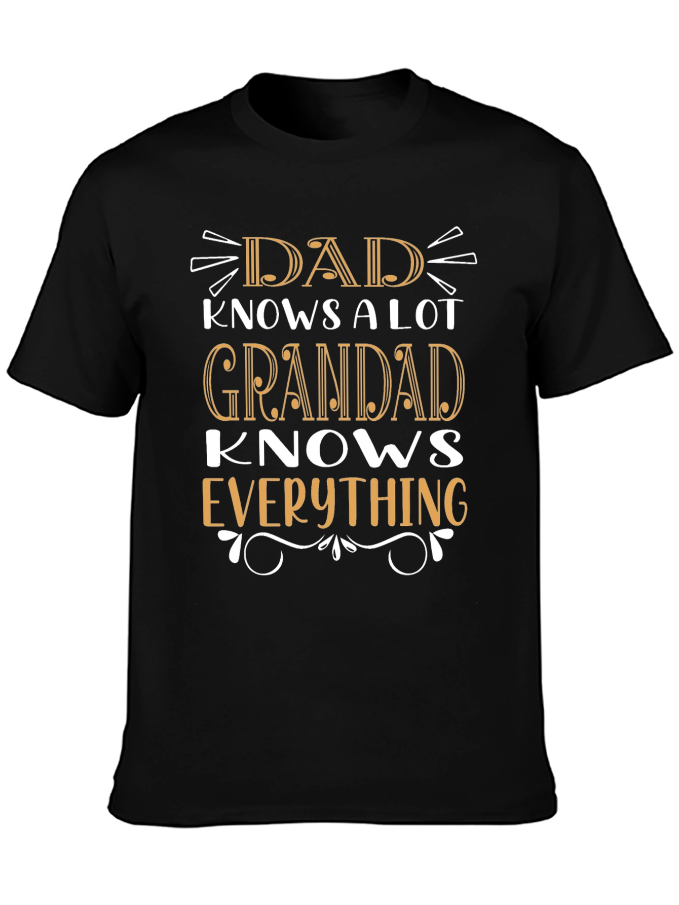 Dad/Grandad Knows Everything Black Graphic T-Shirt