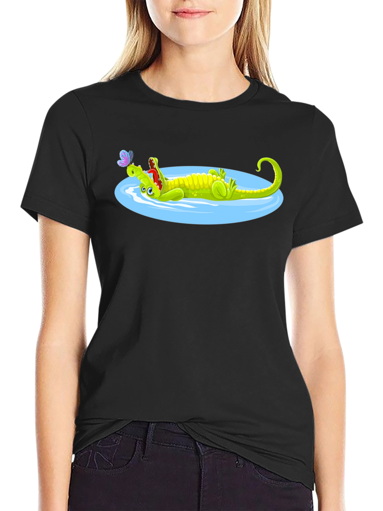 Cartoon Crocodile T-Shirt - Relaxed Graphic Tee