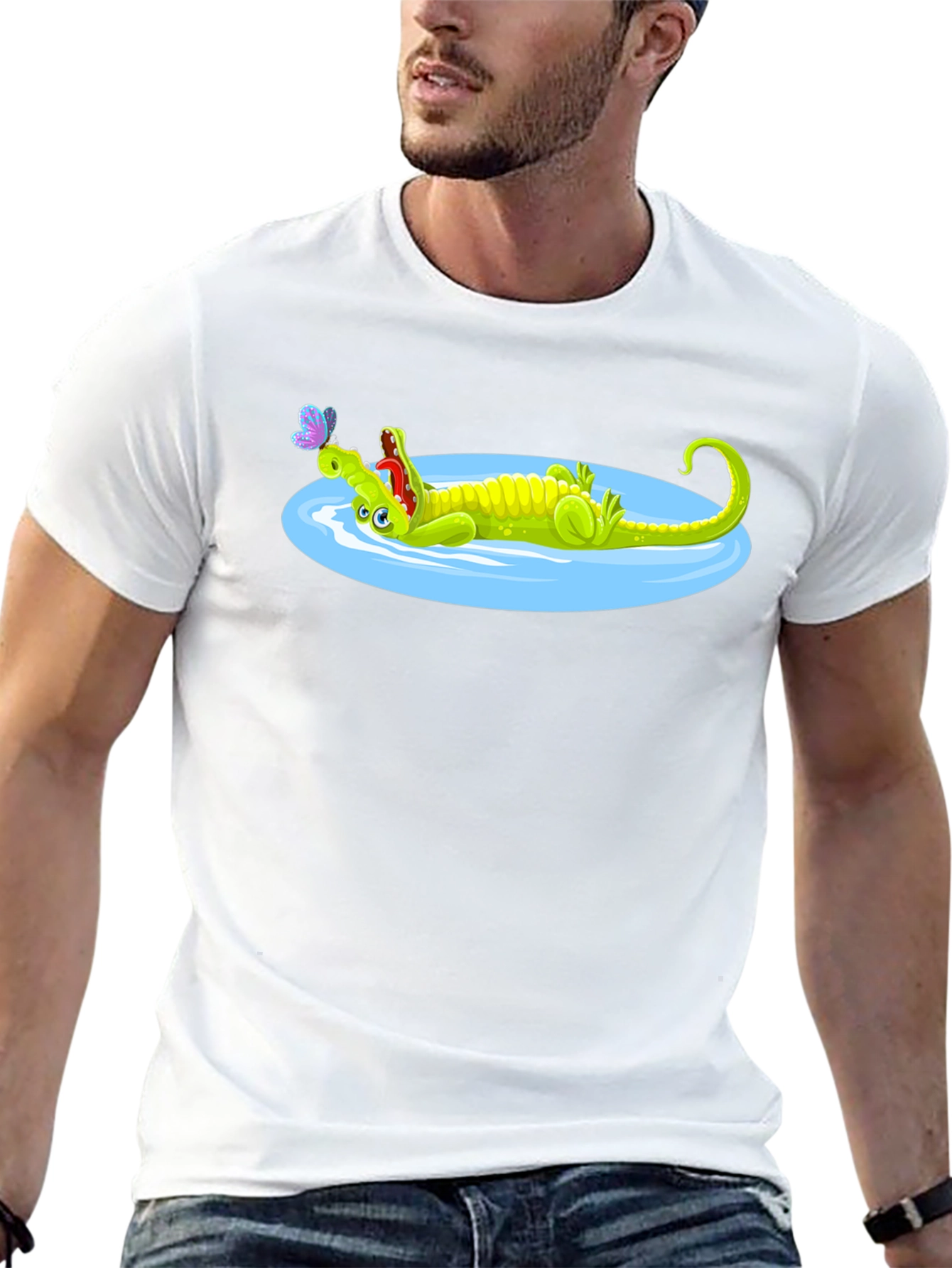 Cartoon Crocodile T-Shirt - Relaxed Graphic Tee