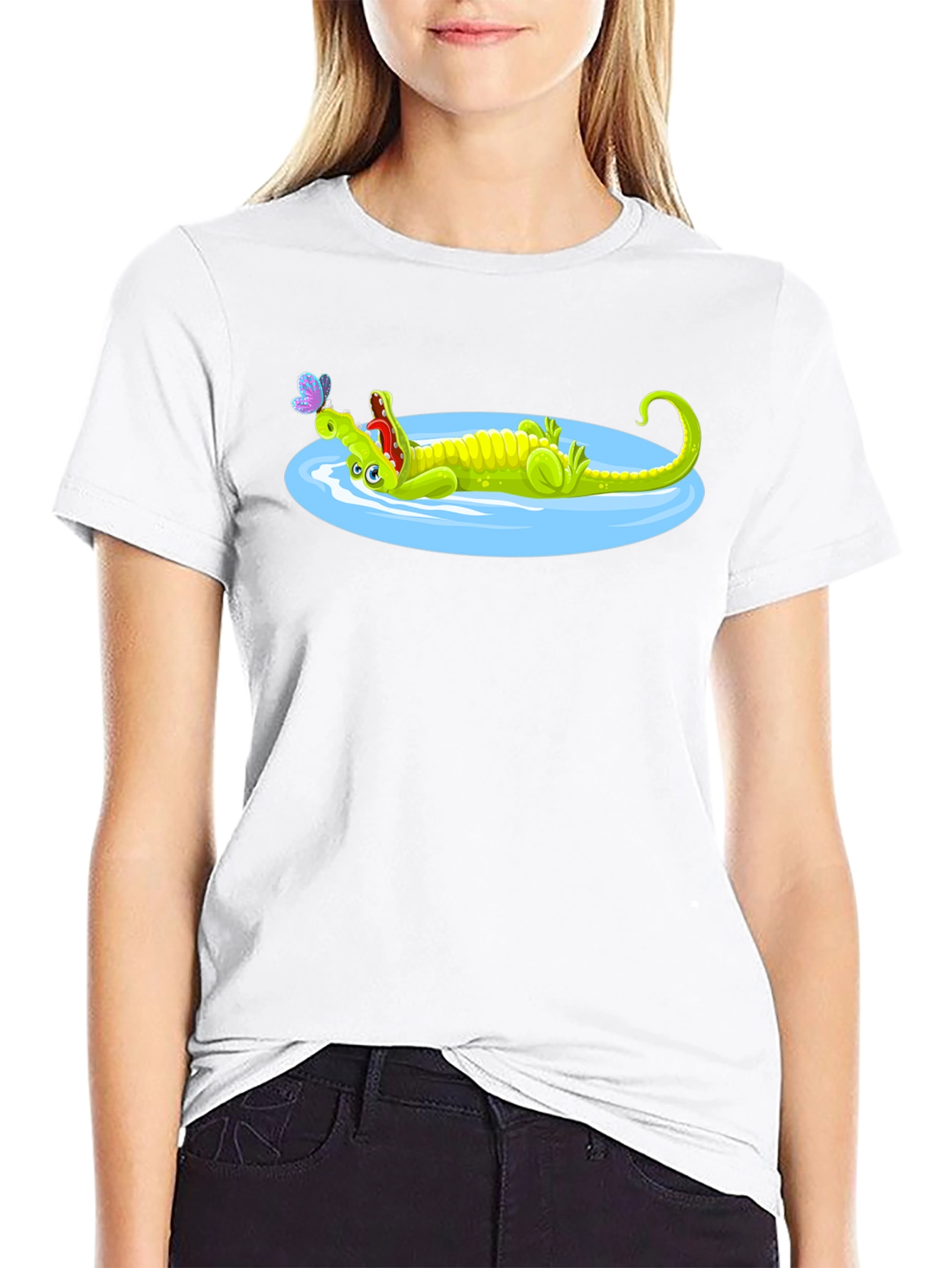 Cartoon Crocodile T-Shirt - Relaxed Graphic Tee