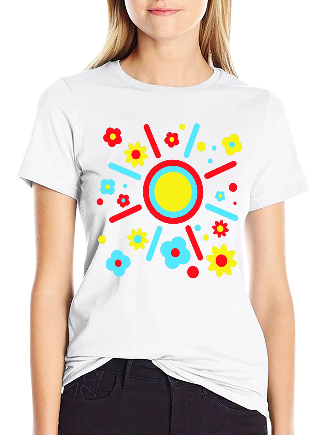 Funky Floral Sunburst T-Shirt