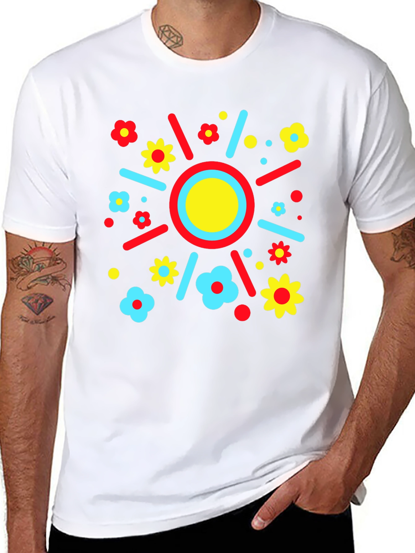 Funky Floral Sunburst T-Shirt