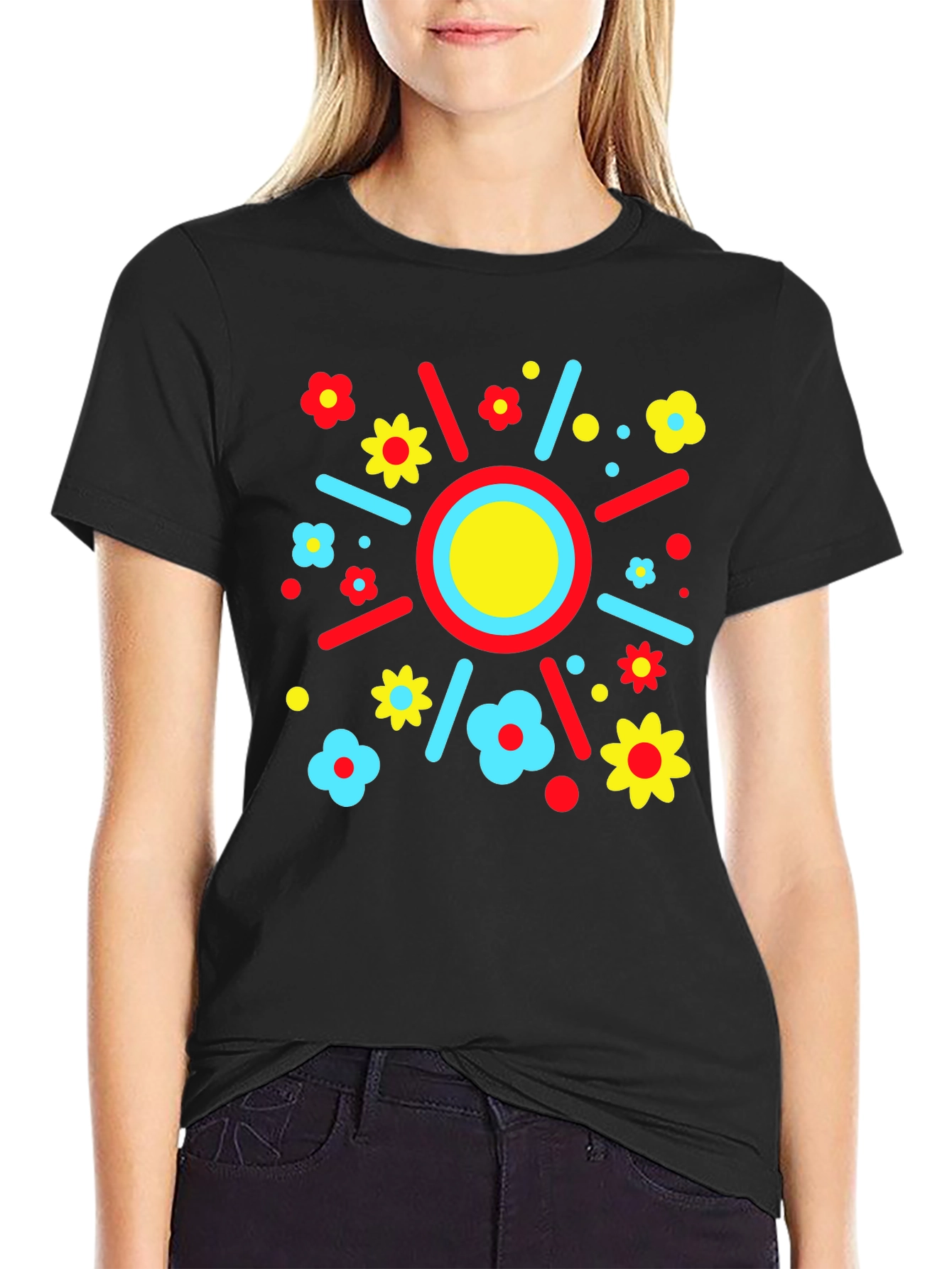 Funky Floral Sunburst T-Shirt
