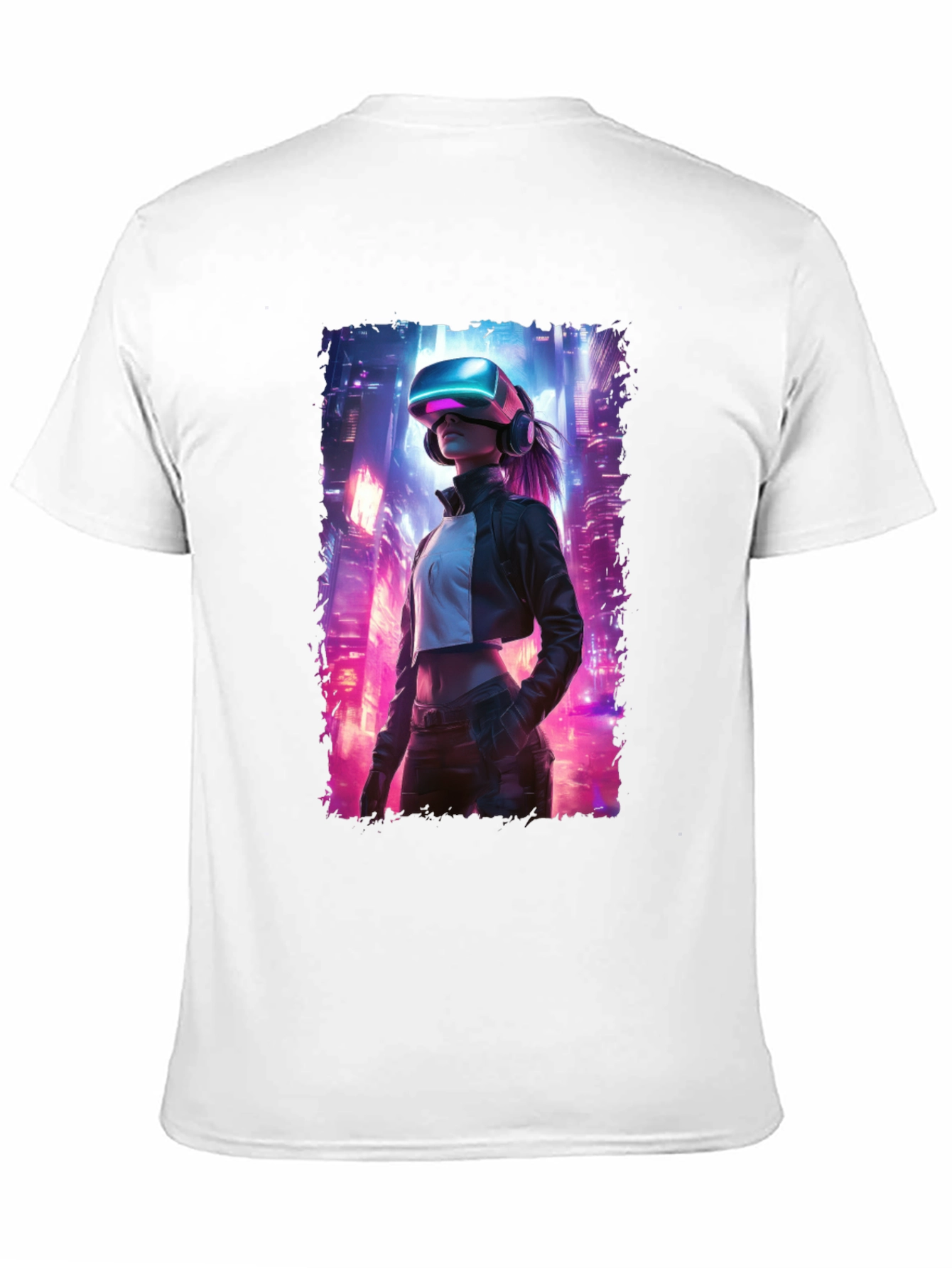 VR Cityscape Graphic Tee - Futuristic Style