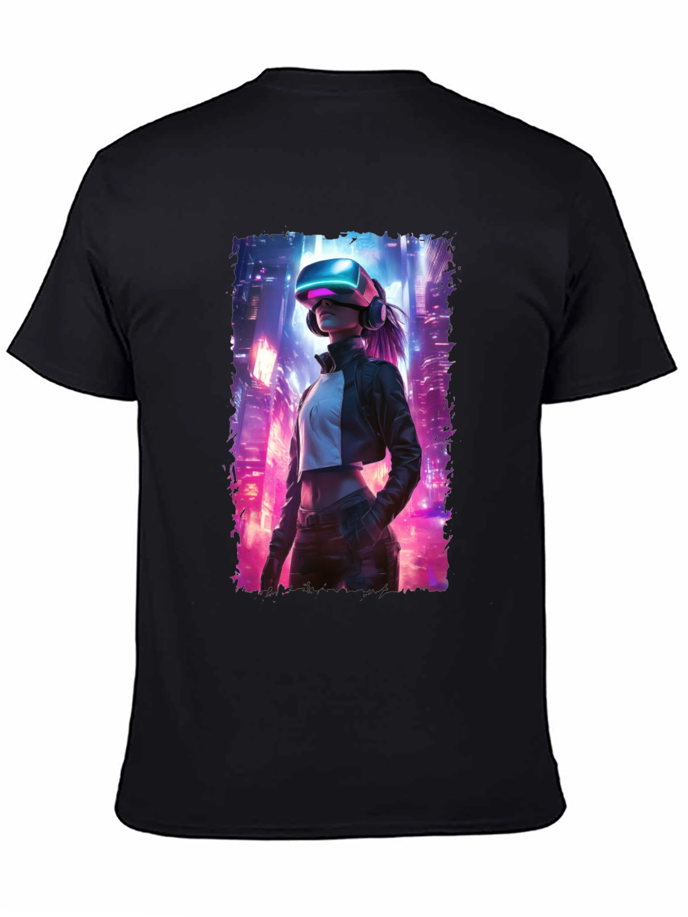 VR Cityscape Graphic Tee - Futuristic Style