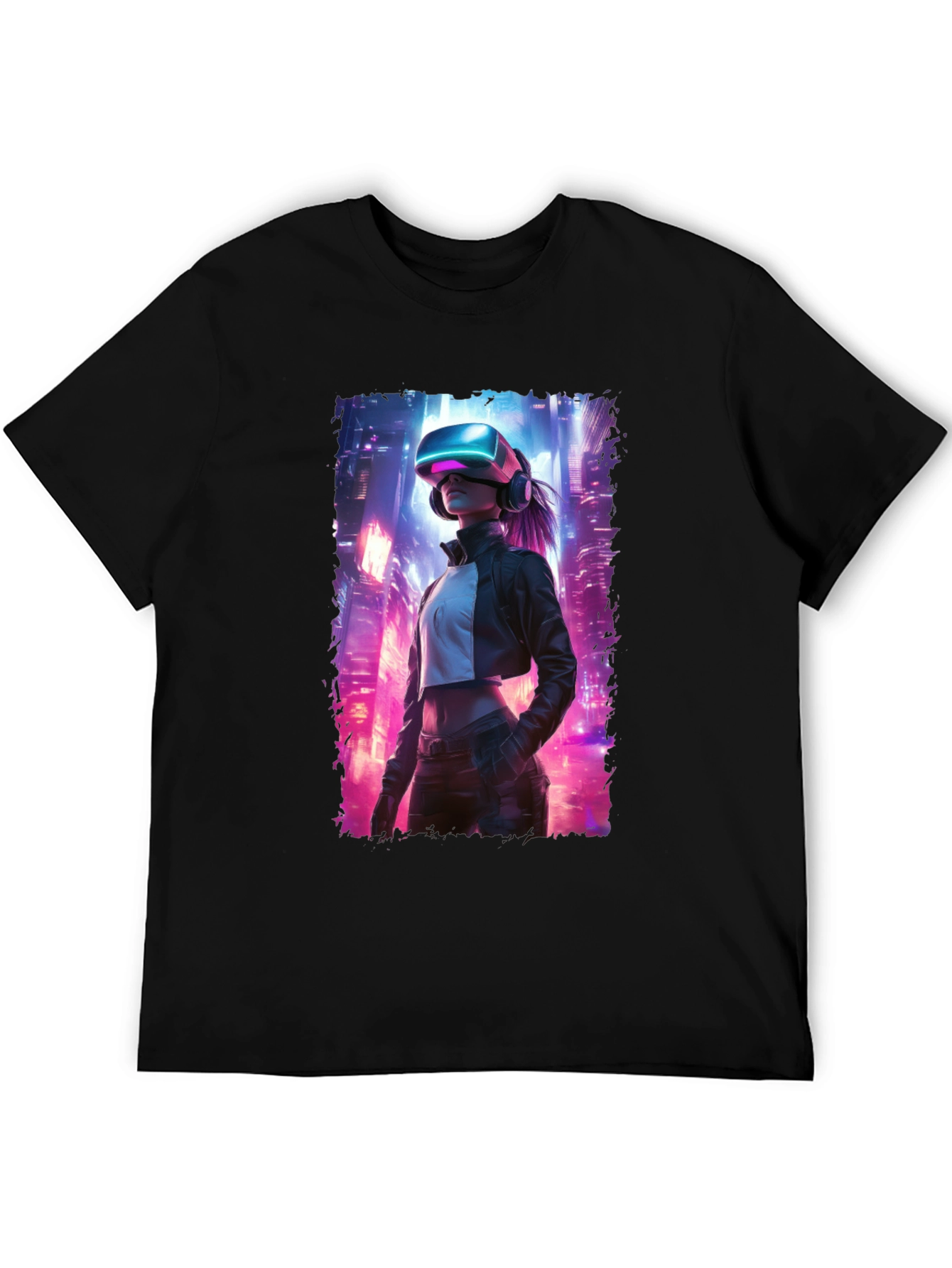 VR Cityscape Graphic Tee - Futuristic Style
