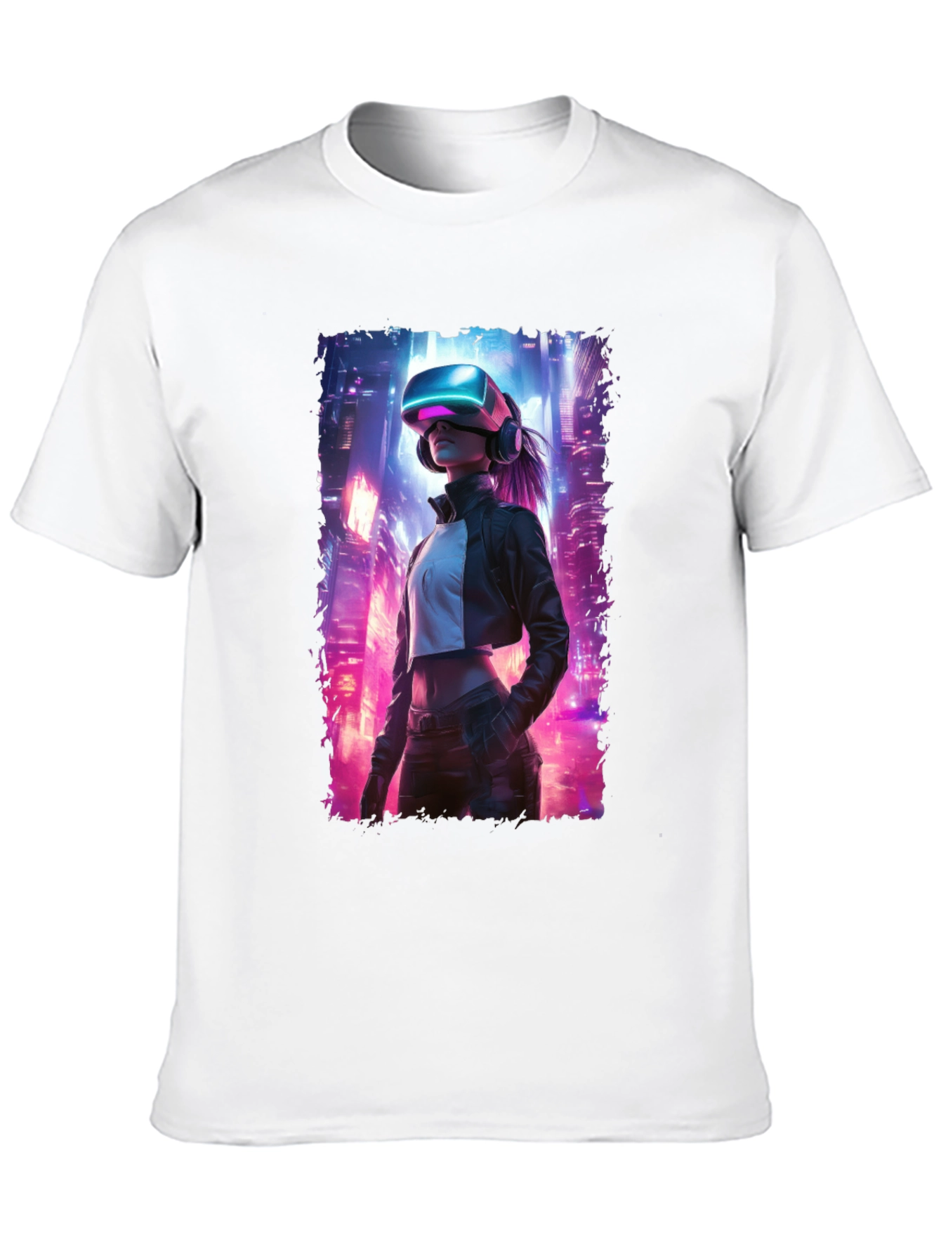 VR Cityscape Graphic Tee - Futuristic Style