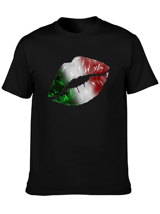 Italian Flag Lips Graphic T-Shirt