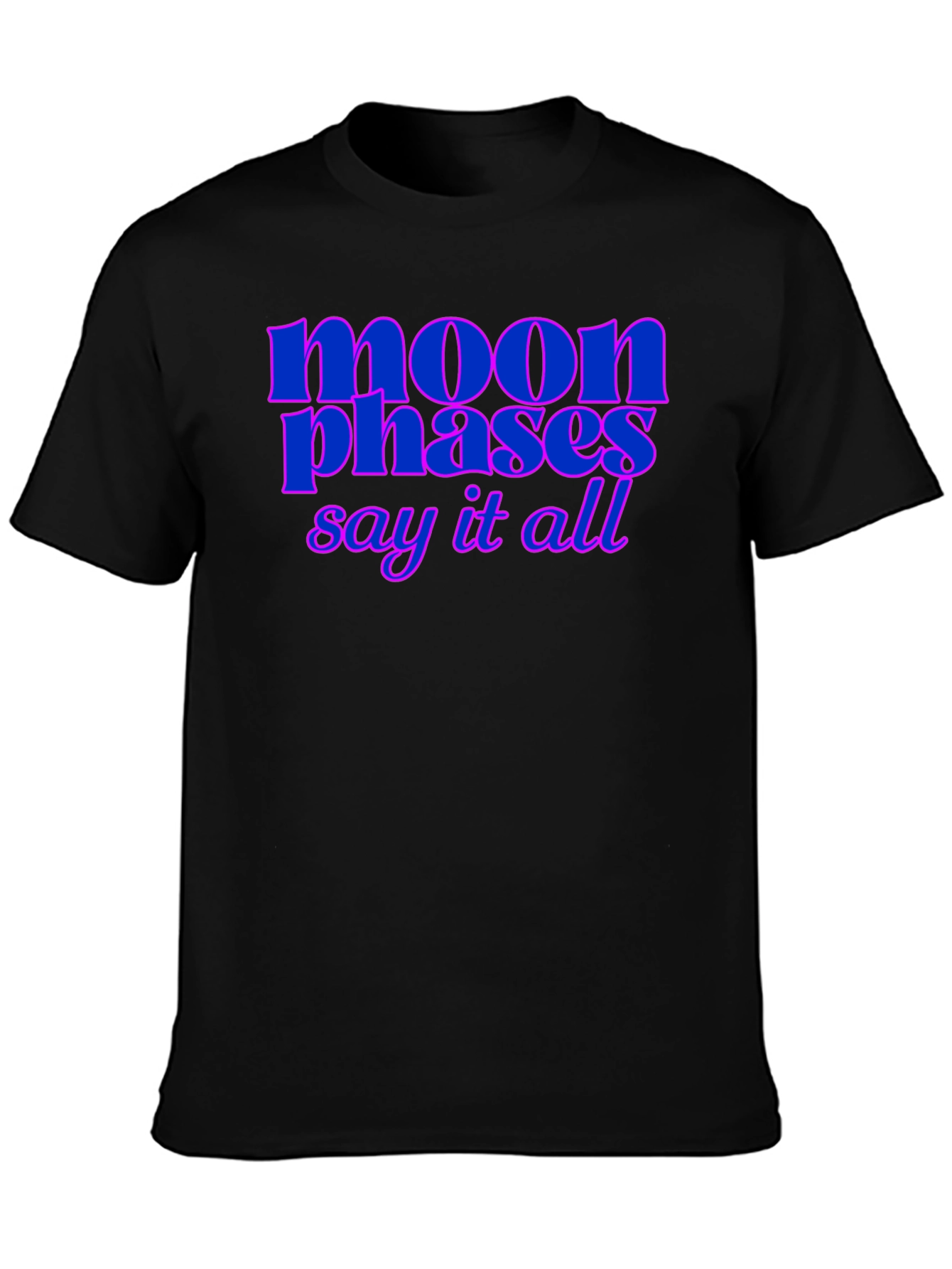 Moon Phases Graphic Tee - Stylish Black T-Shirt