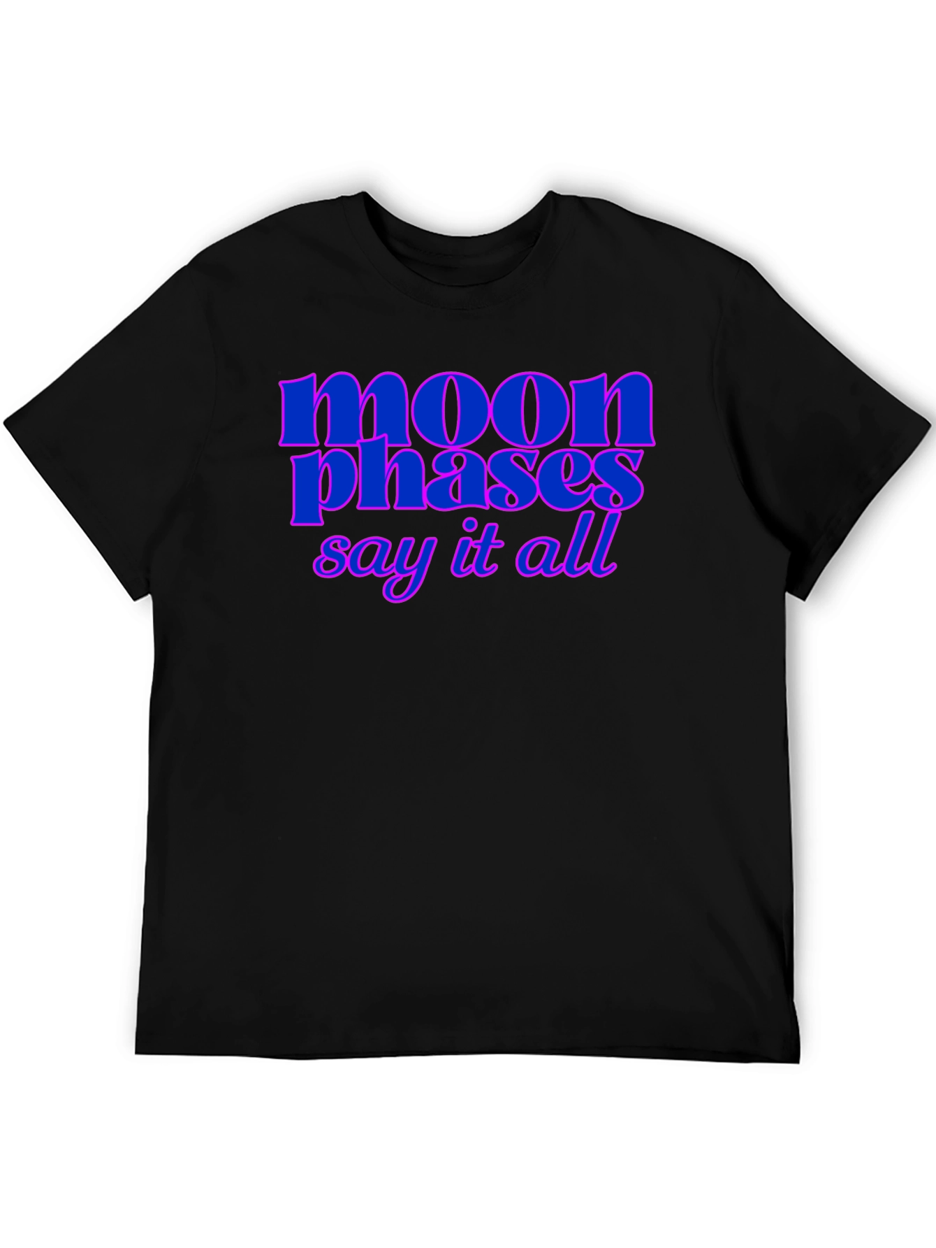 Moon Phases Graphic Tee - Stylish Black T-Shirt