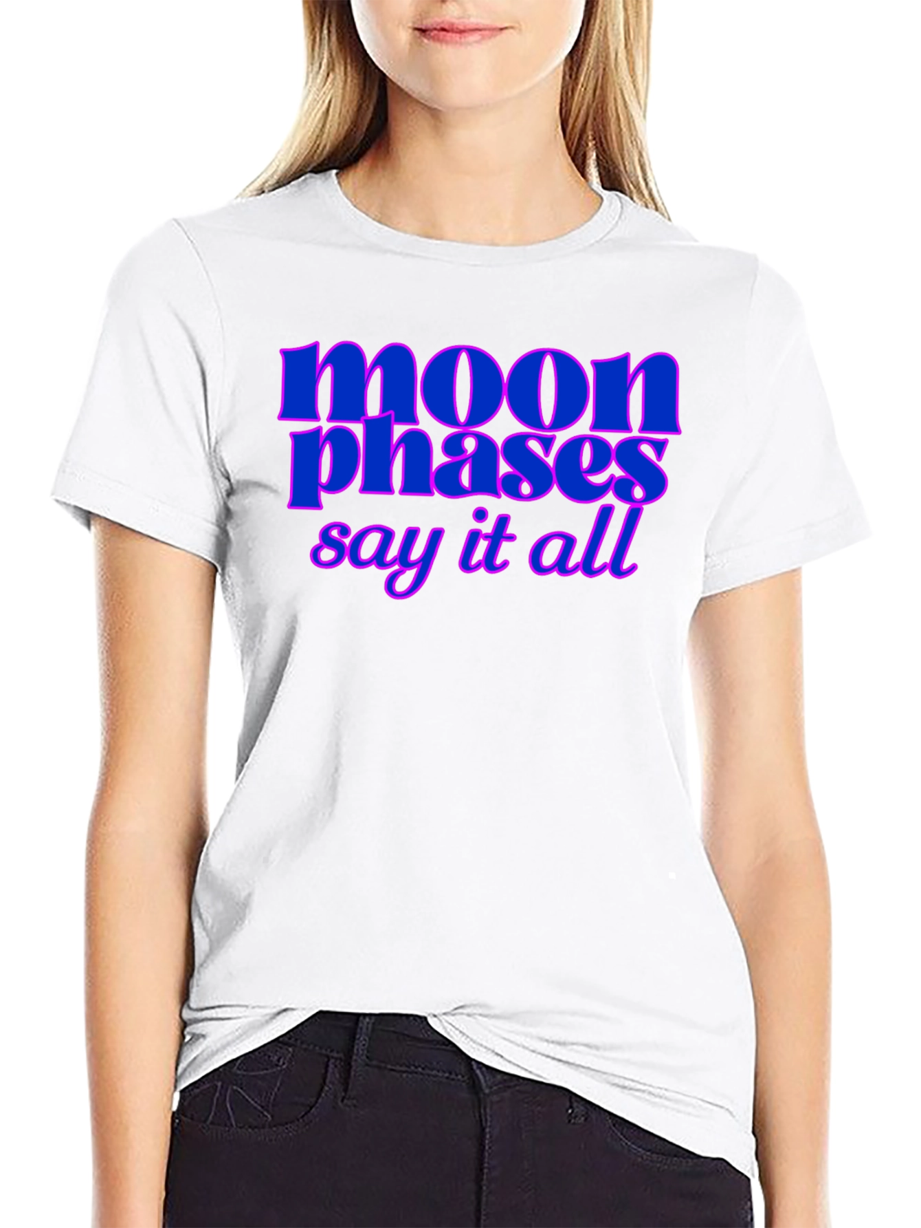Moon Phases Graphic Tee - Stylish Black T-Shirt