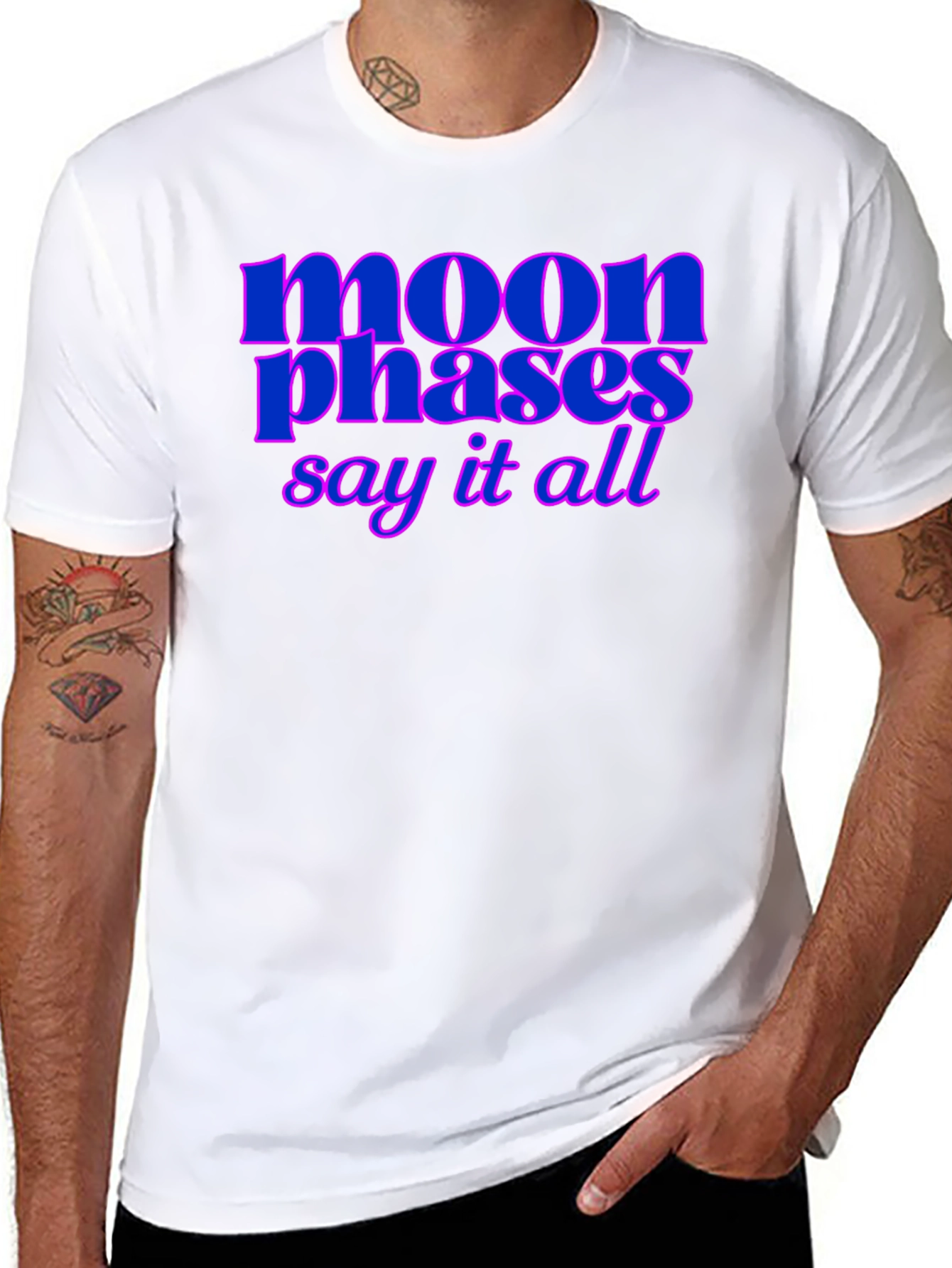 Moon Phases Graphic Tee - Stylish Black T-Shirt