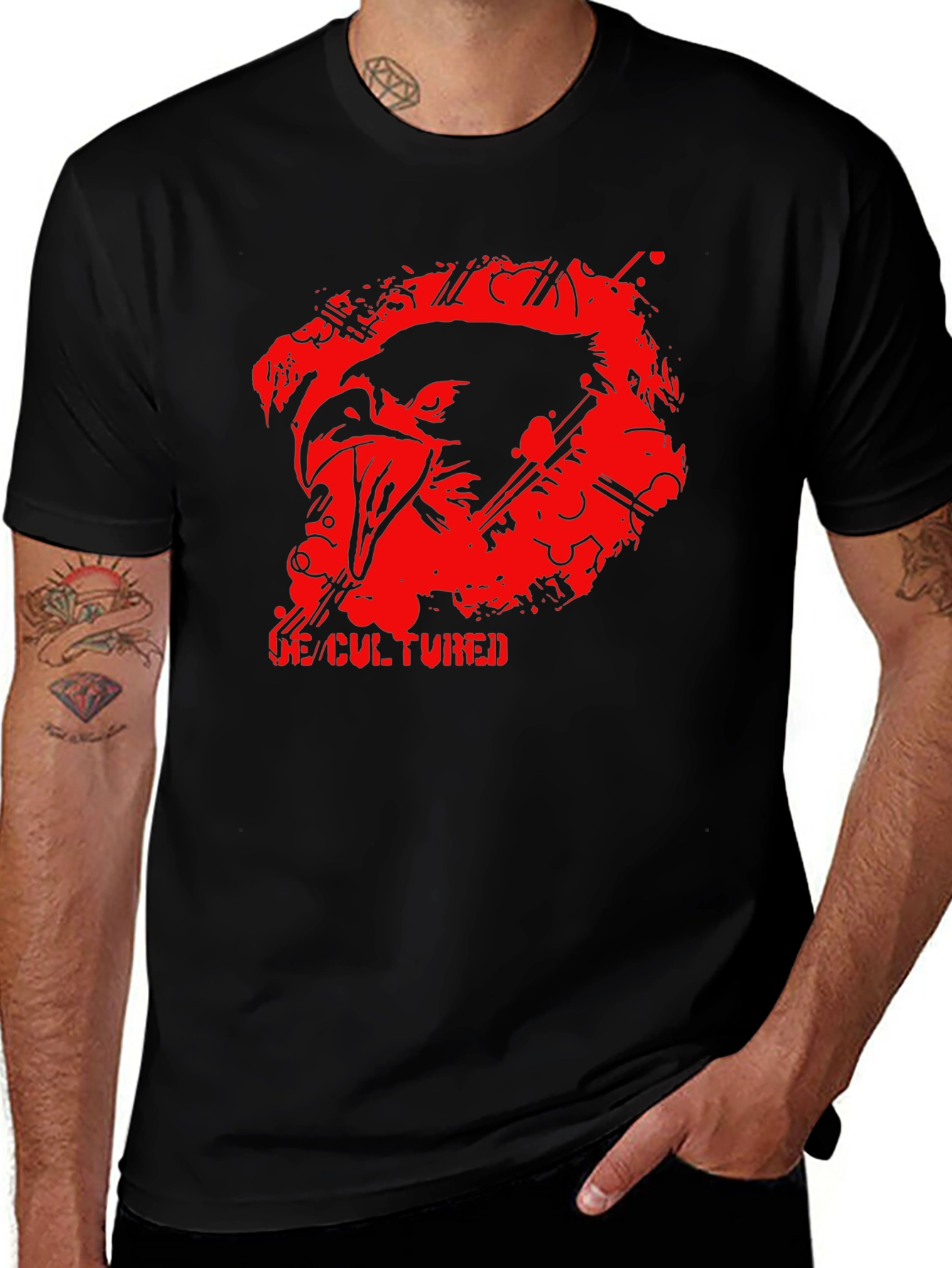 De-Cultured Graphic Tee - Mens Black T-Shirt