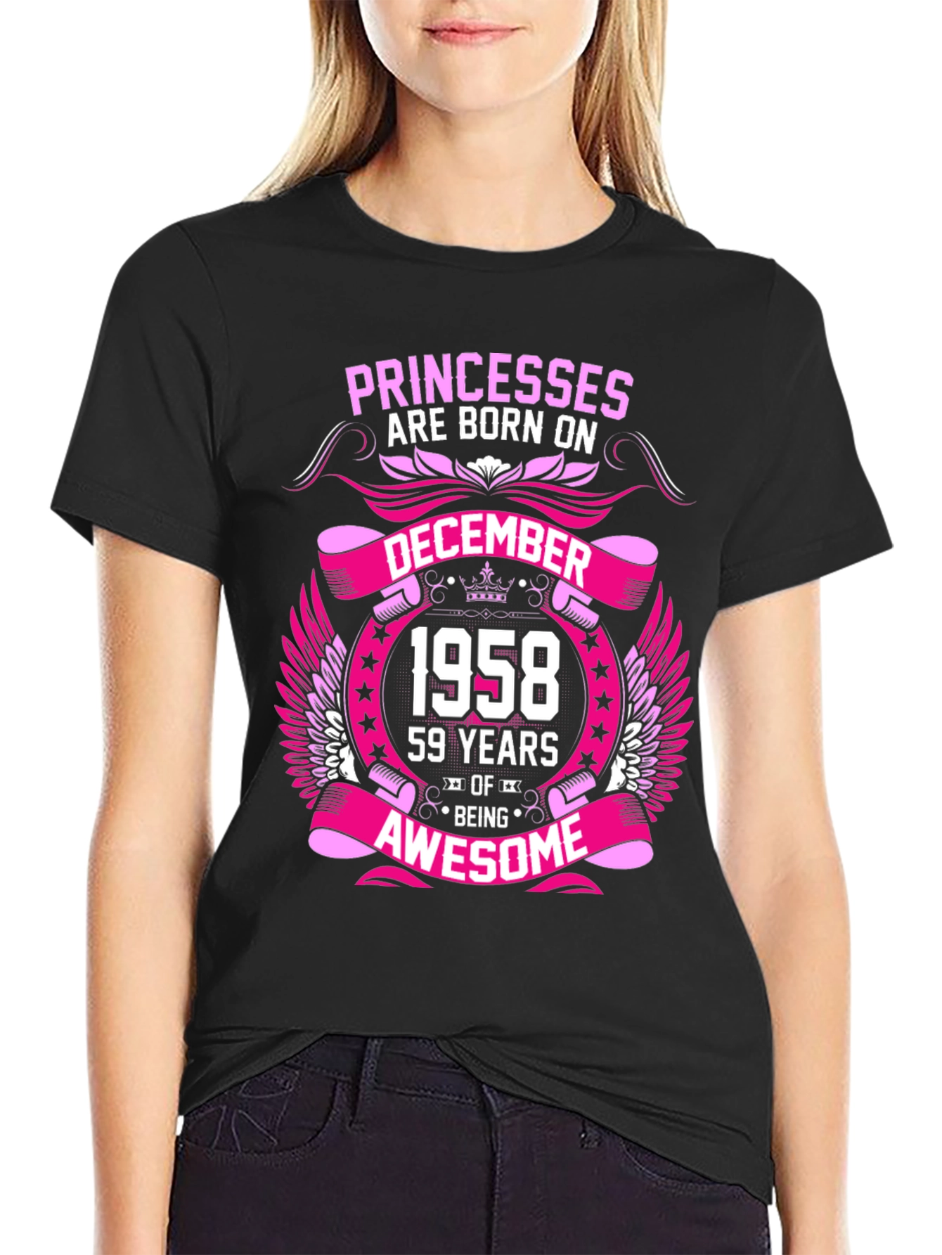 Princesses Born in December 1958 Graphic T-Shirt