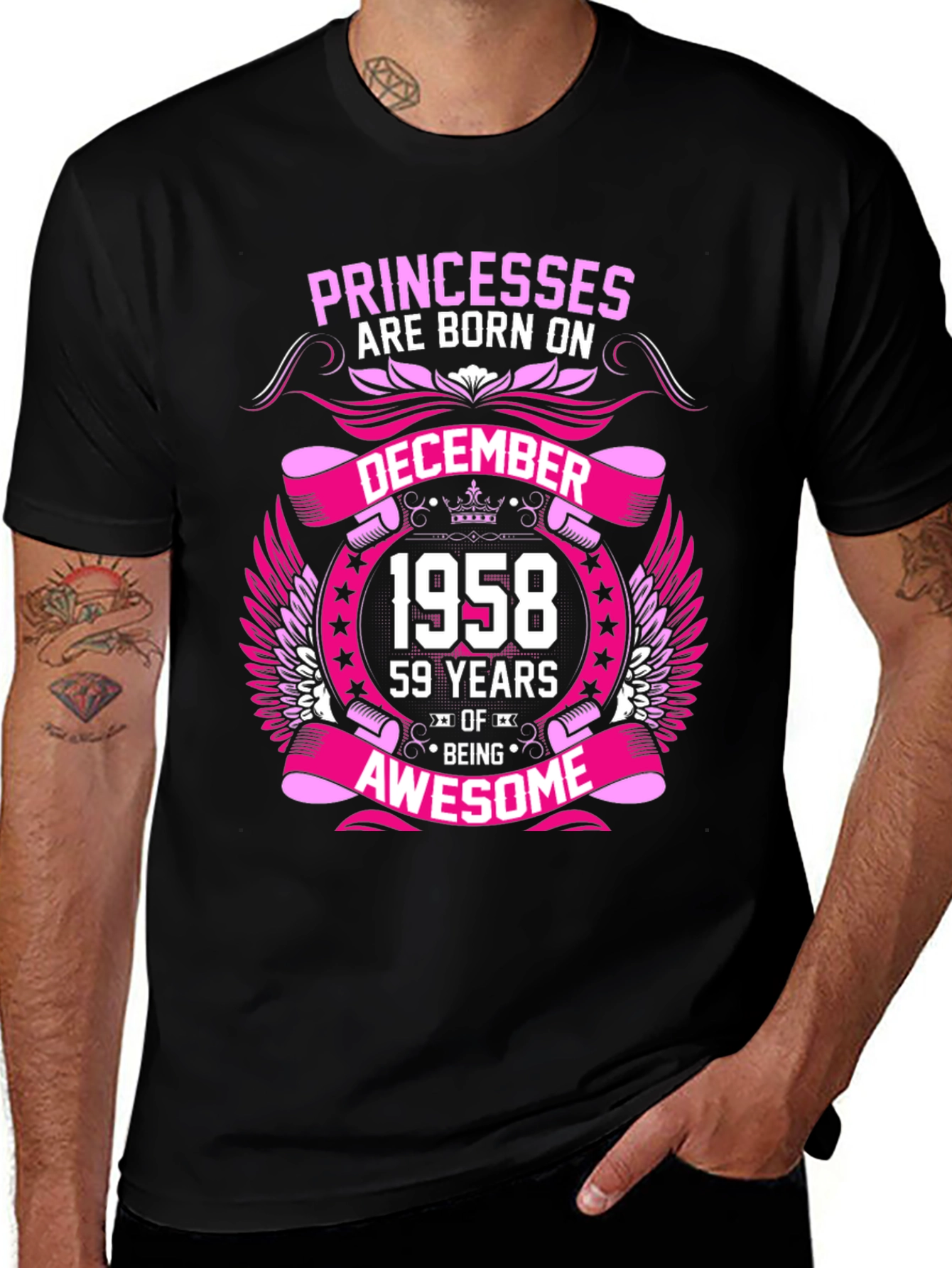 Princesses Born in December 1958 Graphic T-Shirt