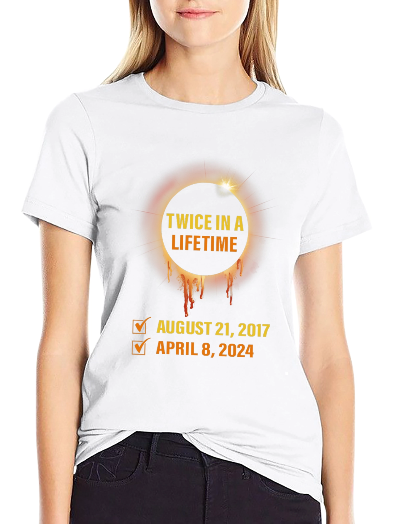 Twice in a Lifetime Eclipse Dates Graphic T-Shirt