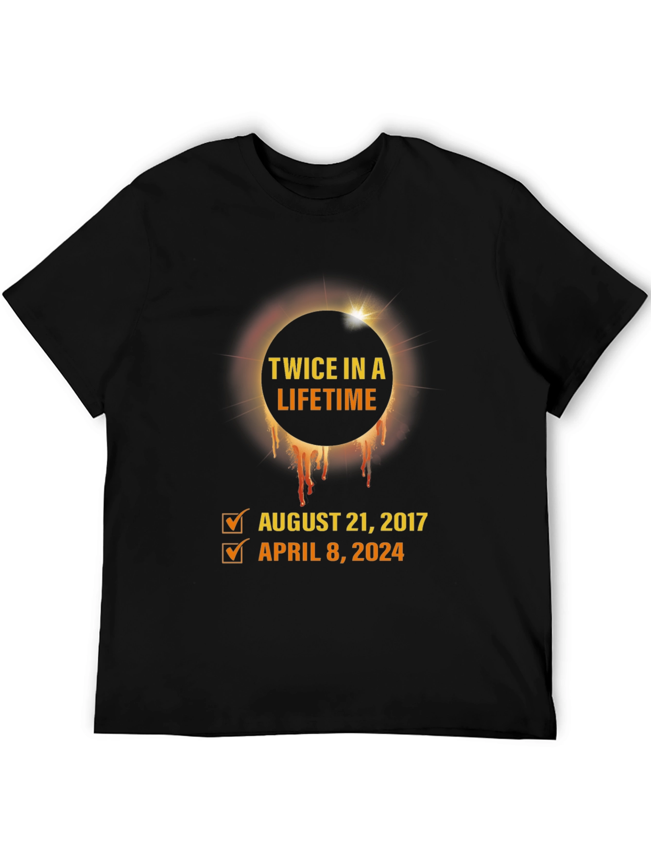 Twice in a Lifetime Eclipse Dates Graphic T-Shirt