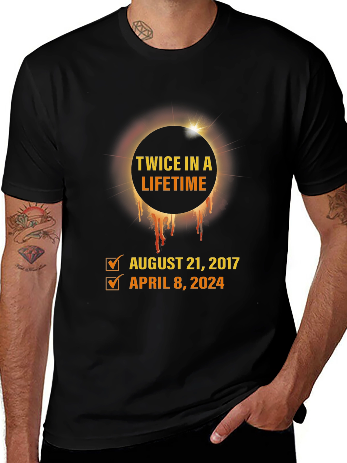 Twice in a Lifetime Eclipse Dates Graphic T-Shirt