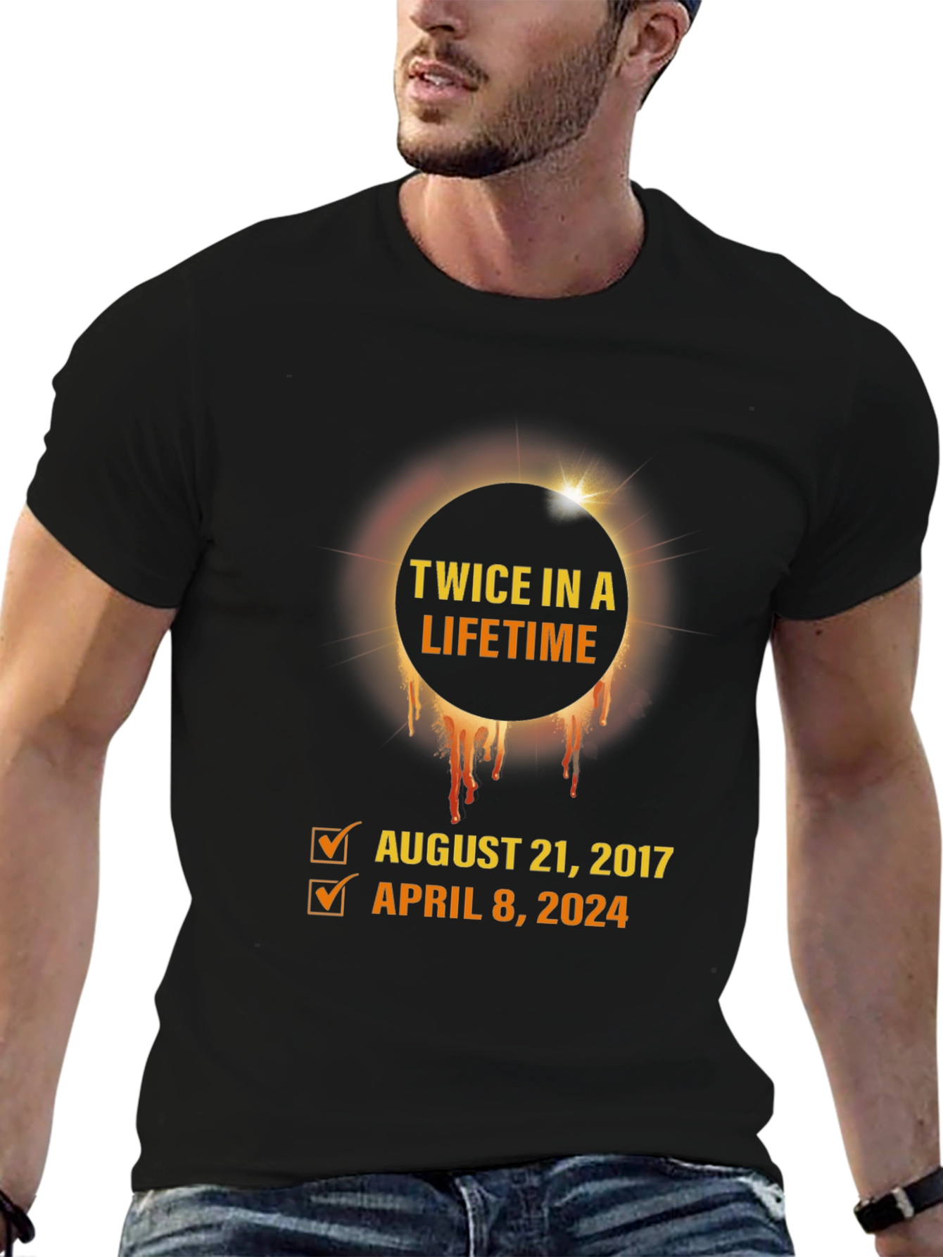 Twice in a Lifetime Eclipse Dates Graphic T-Shirt
