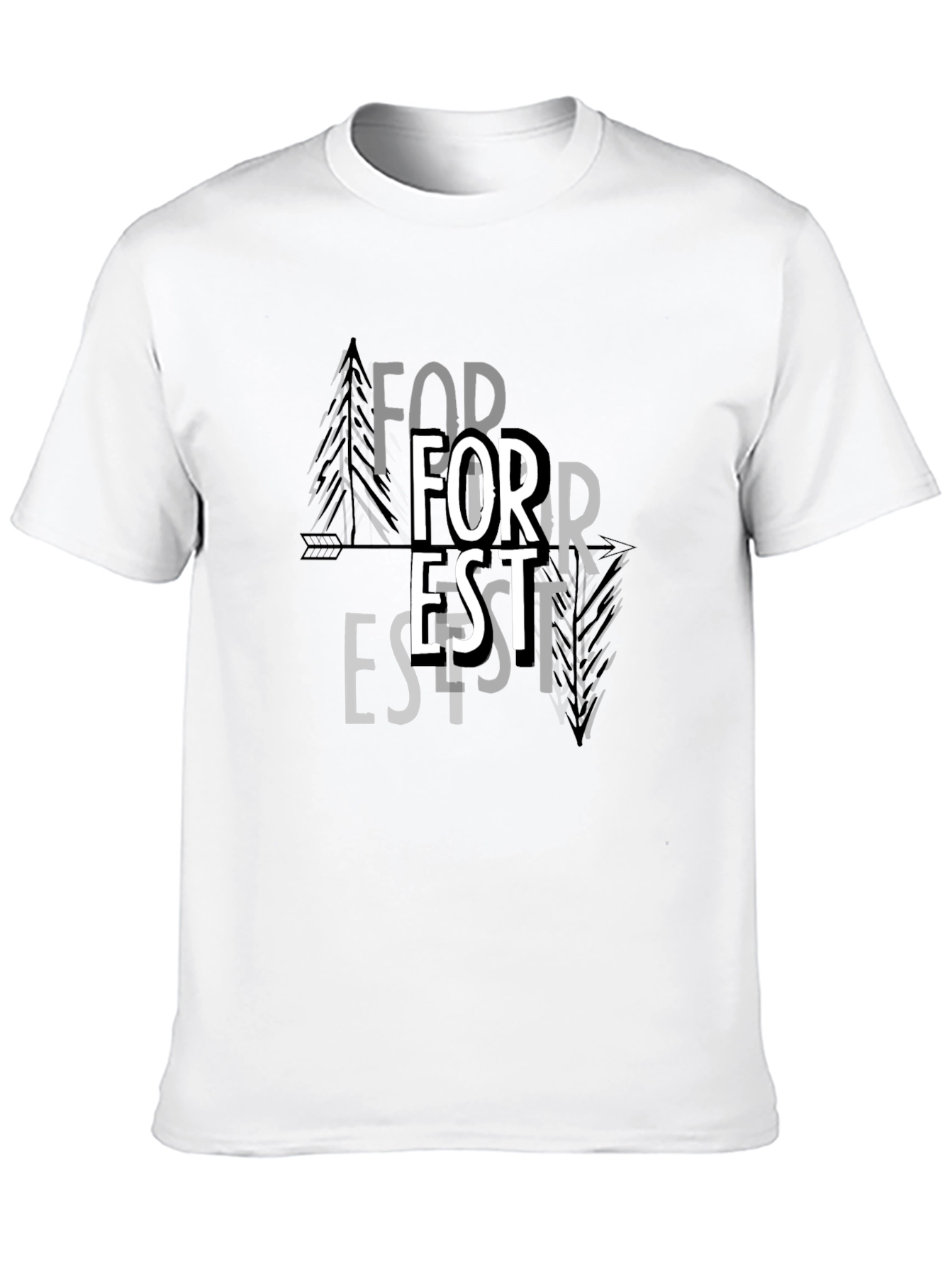 Forest Graphic Print Black T-Shirt