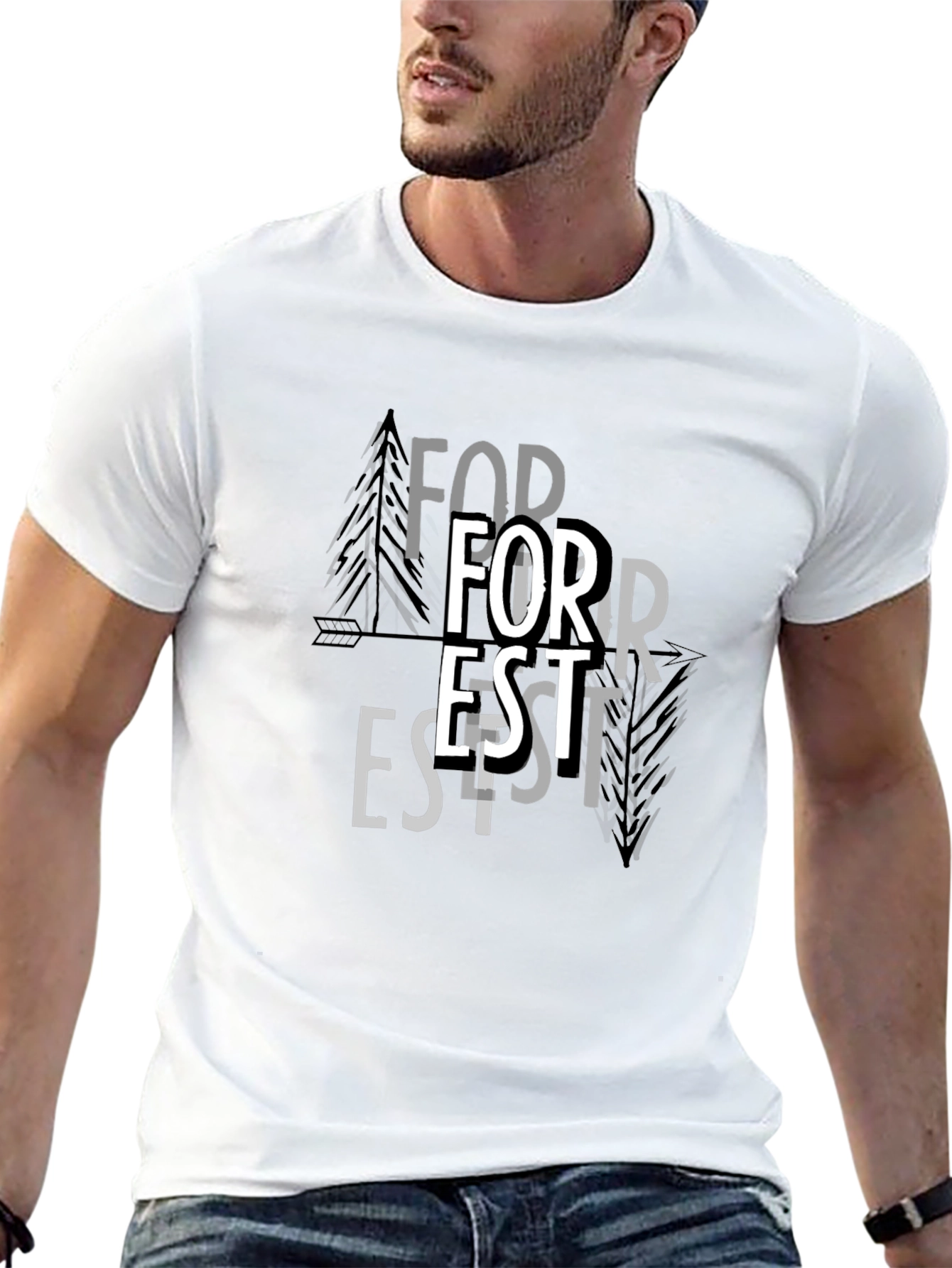 Forest Graphic Print Black T-Shirt