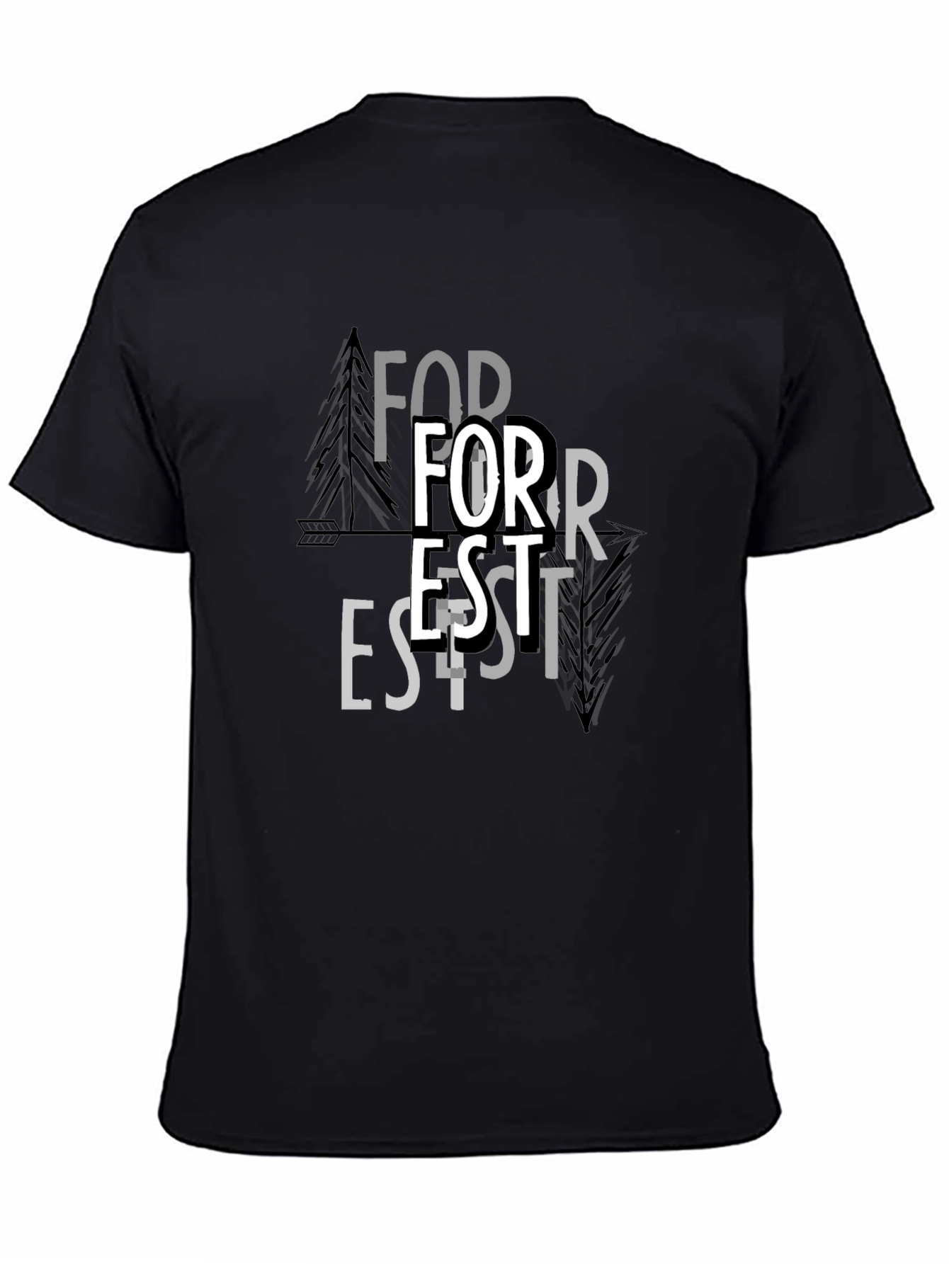 Forest Graphic Print Black T-Shirt