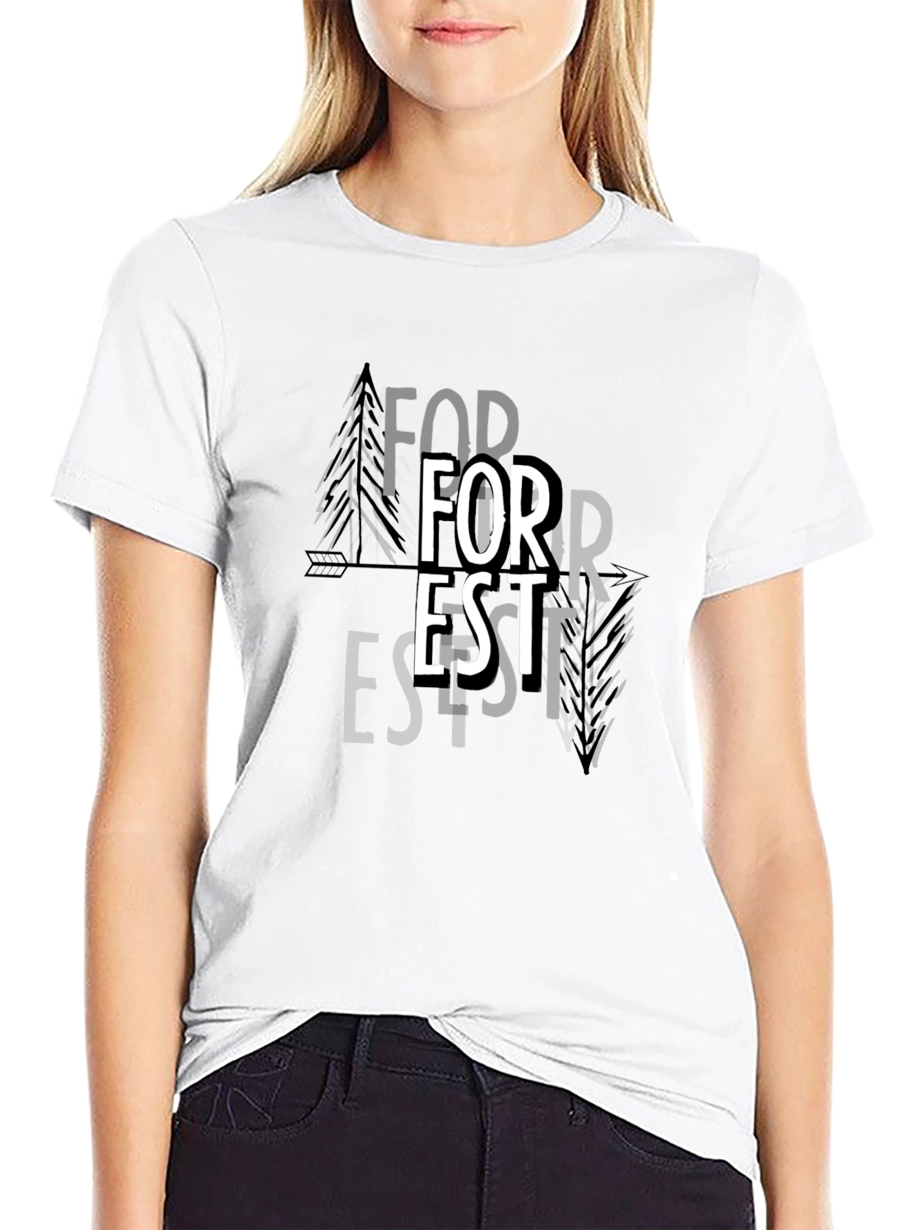 Forest Graphic Print Black T-Shirt