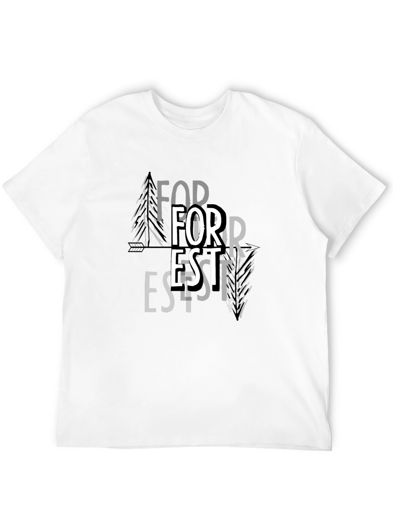 Forest Graphic Print Black T-Shirt