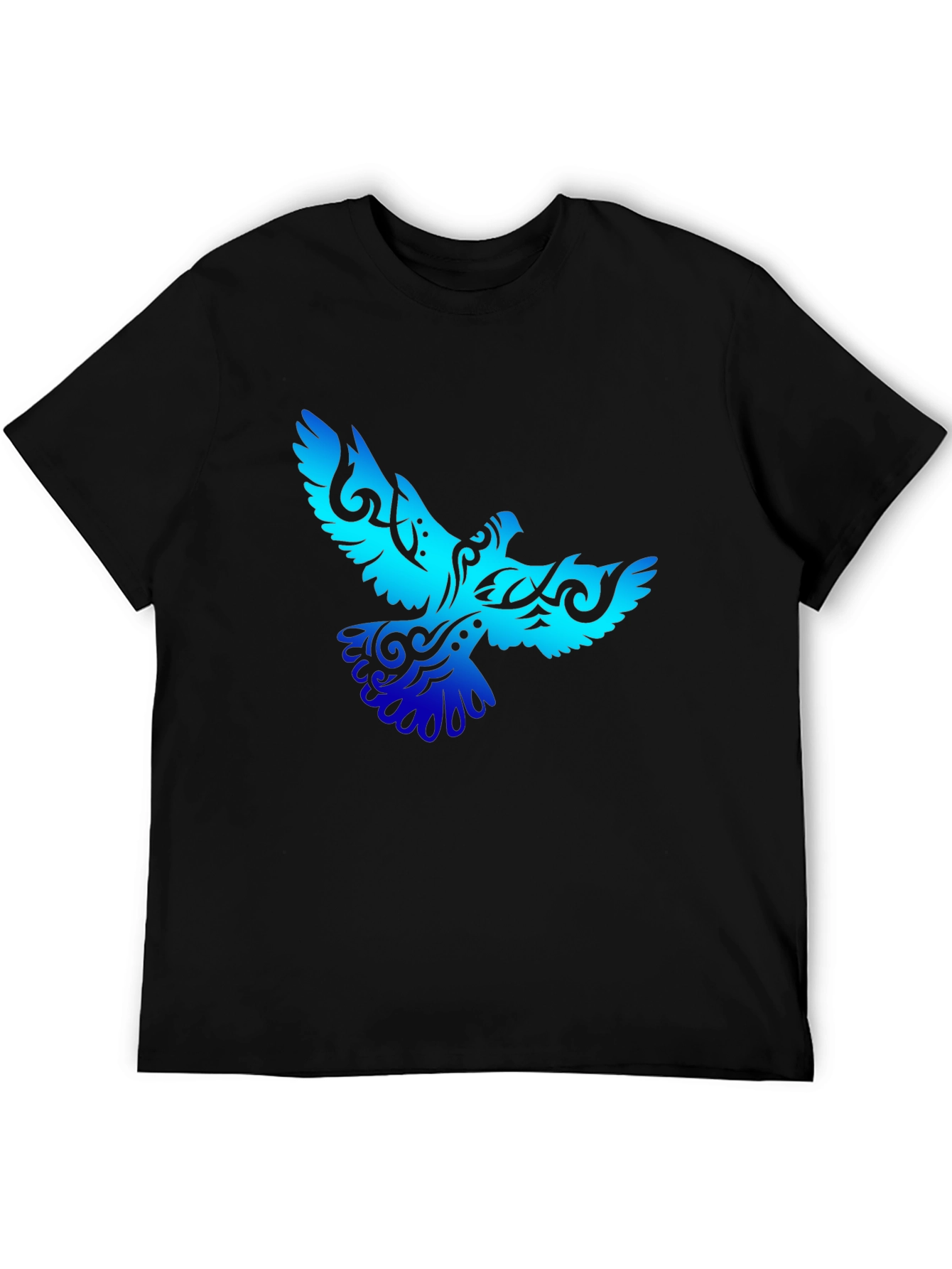 Tribal Bird Graphic Black T-Shirt
