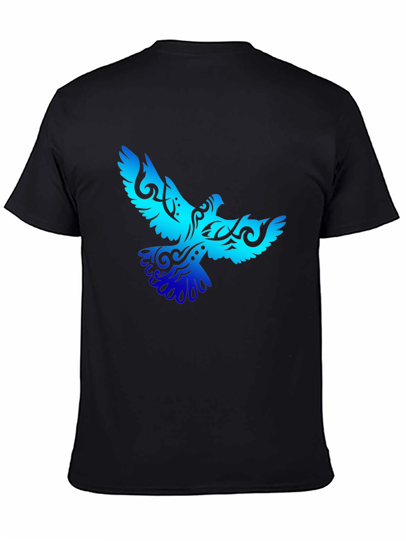Tribal Bird Graphic Black T-Shirt