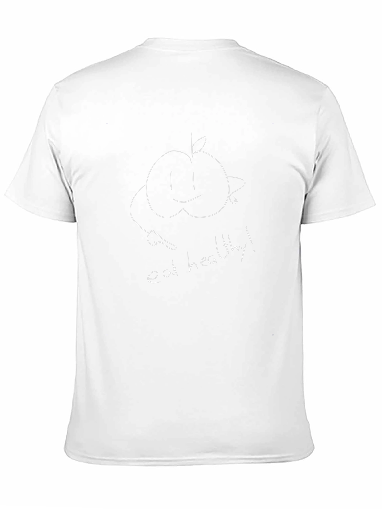 Eat Healthy Apple Graphic T-Shirt - Black
