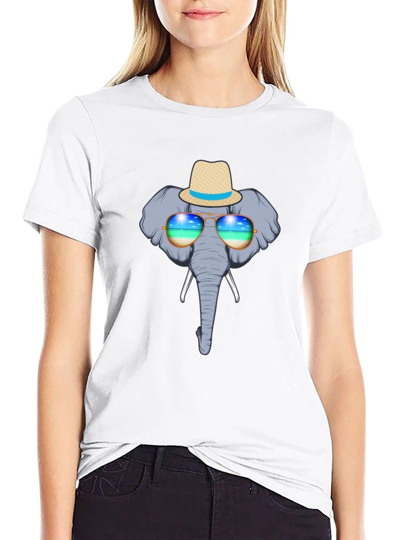 Elephant in Shades Graphic Tee - Black