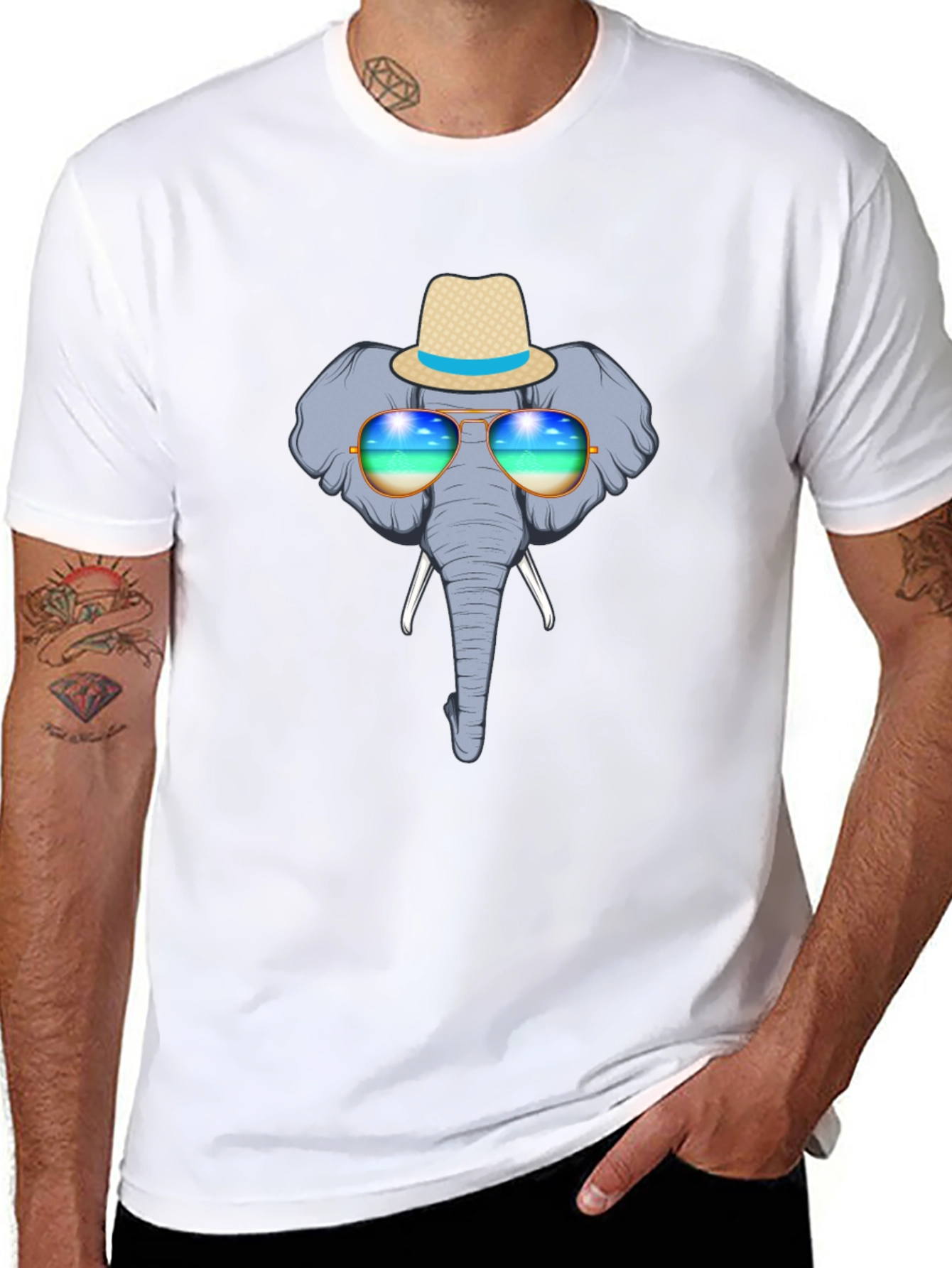 Elephant in Shades Graphic Tee - Black