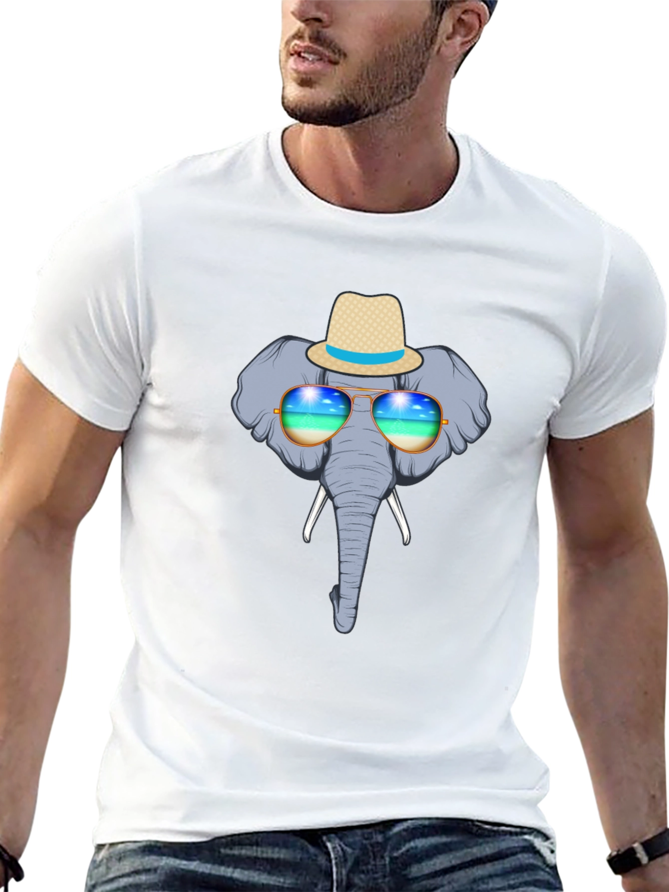 Elephant in Shades Graphic Tee - Black