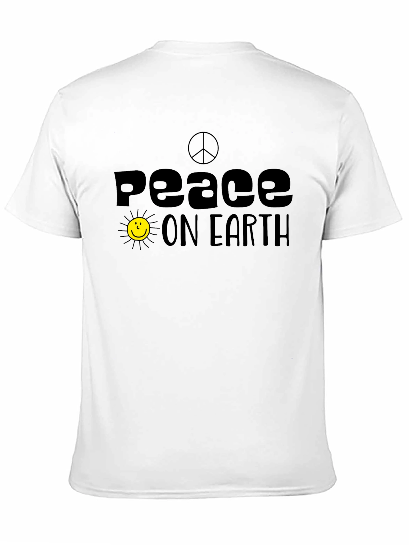 Peace On Earth Graphic Tee - Black Cotton T-Shirt