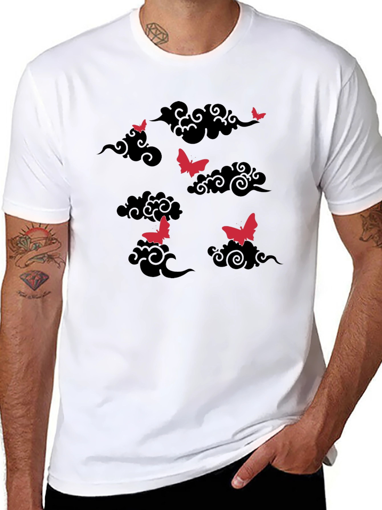 Butterfly Clouds Graphic T-Shirt