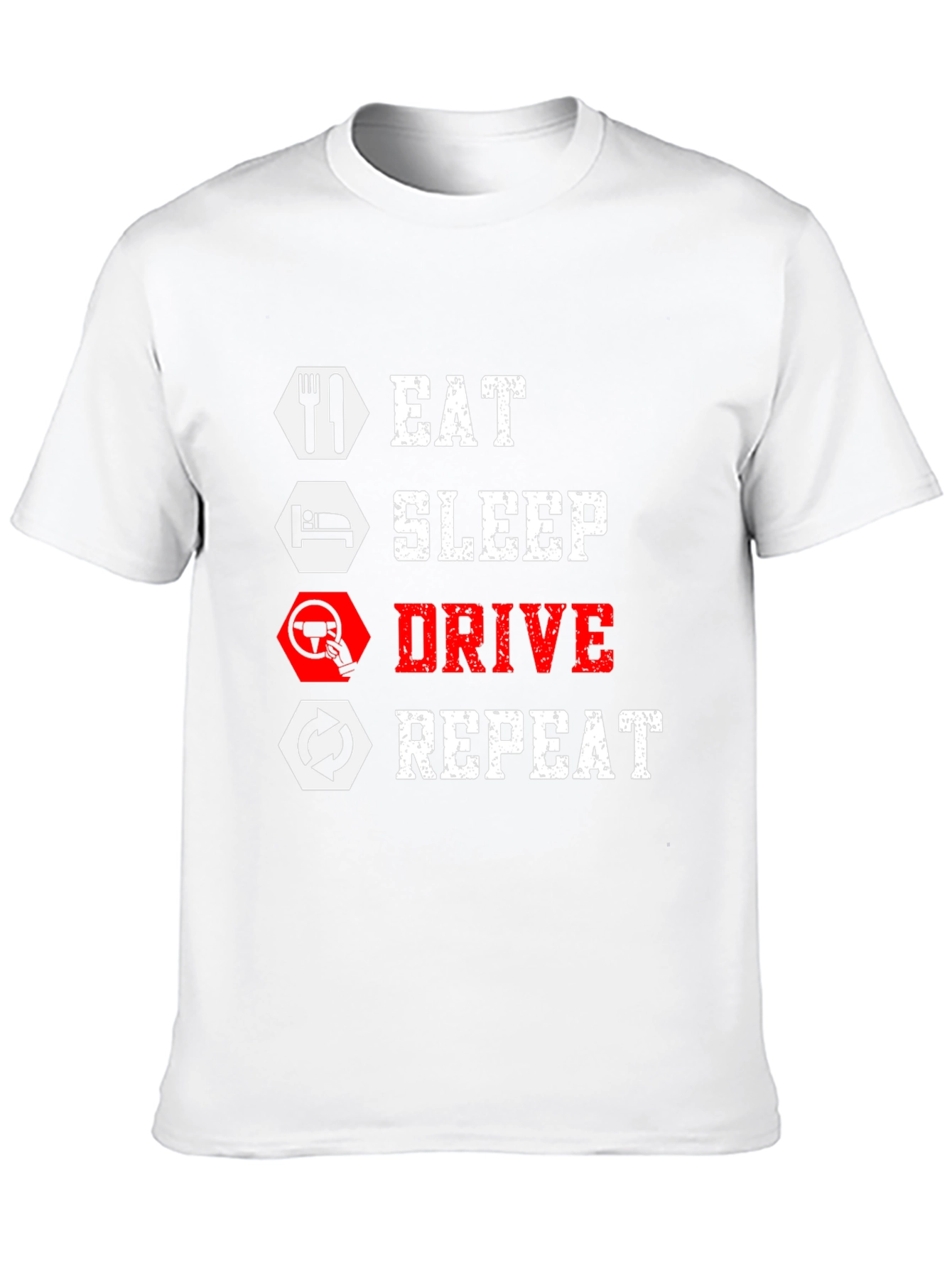 Eat Sleep Drive Repeat Black Graphic Tee