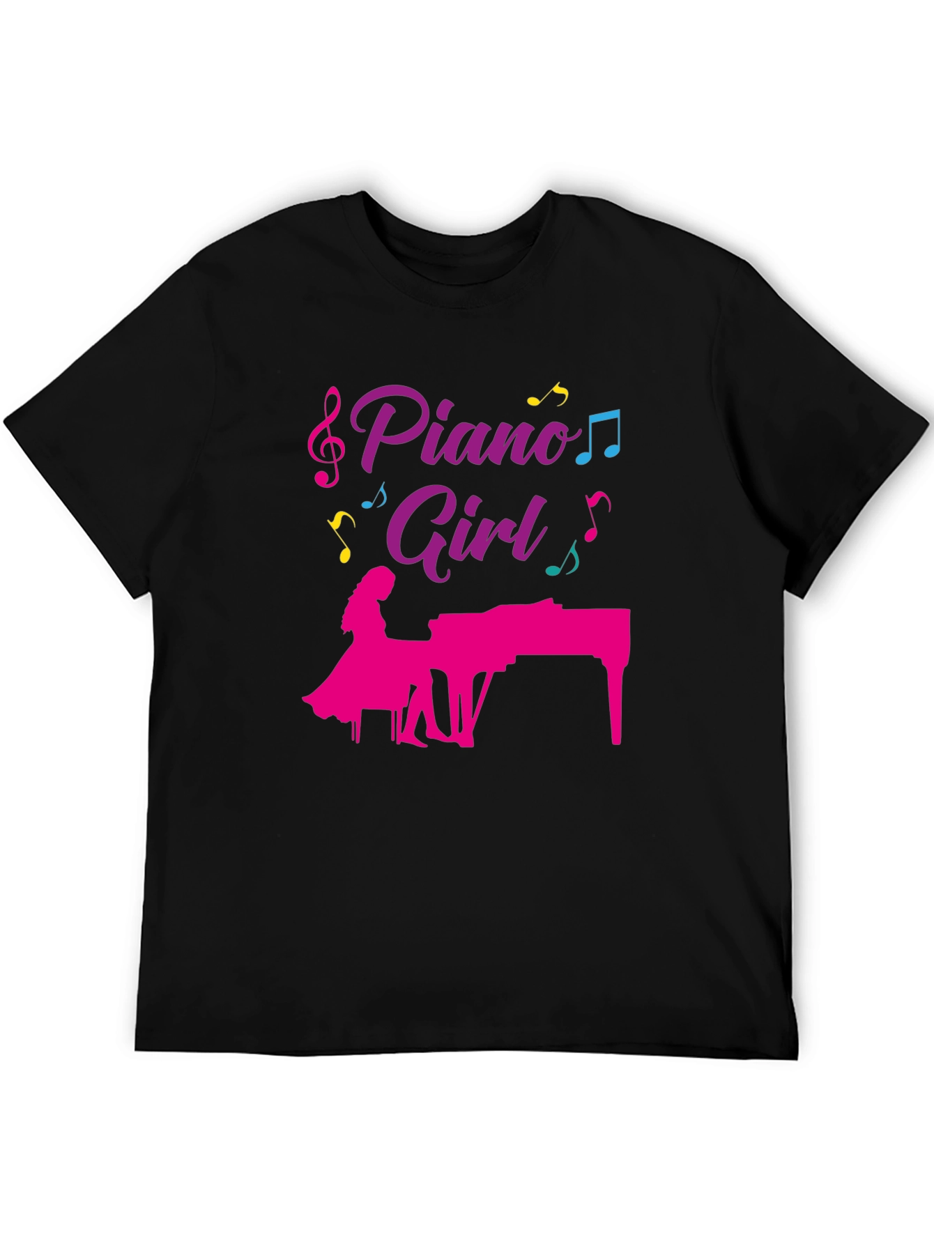 Piano Girl Graphic T-Shirt - Music Lover Tee