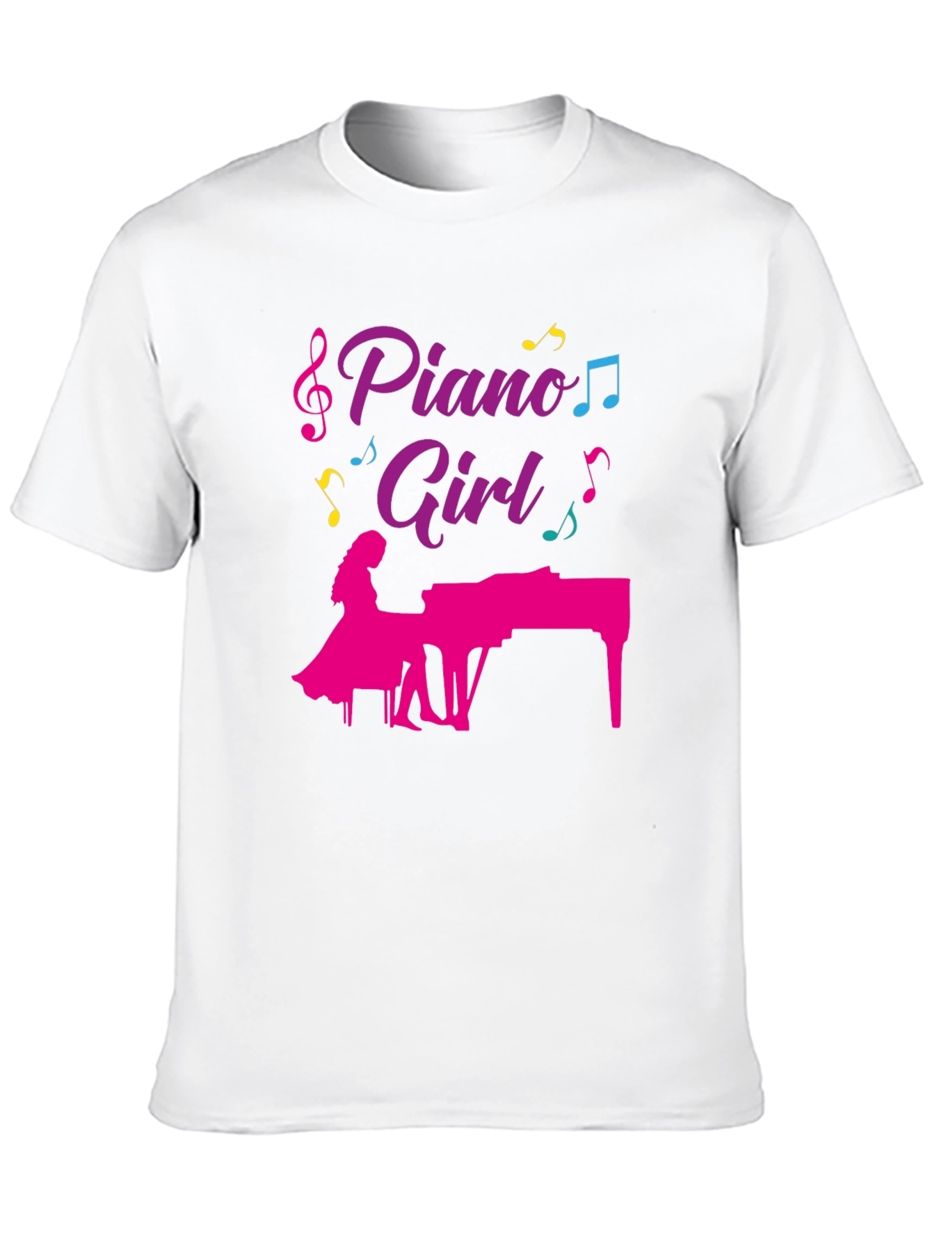 Piano Girl Graphic T-Shirt - Music Lover Tee