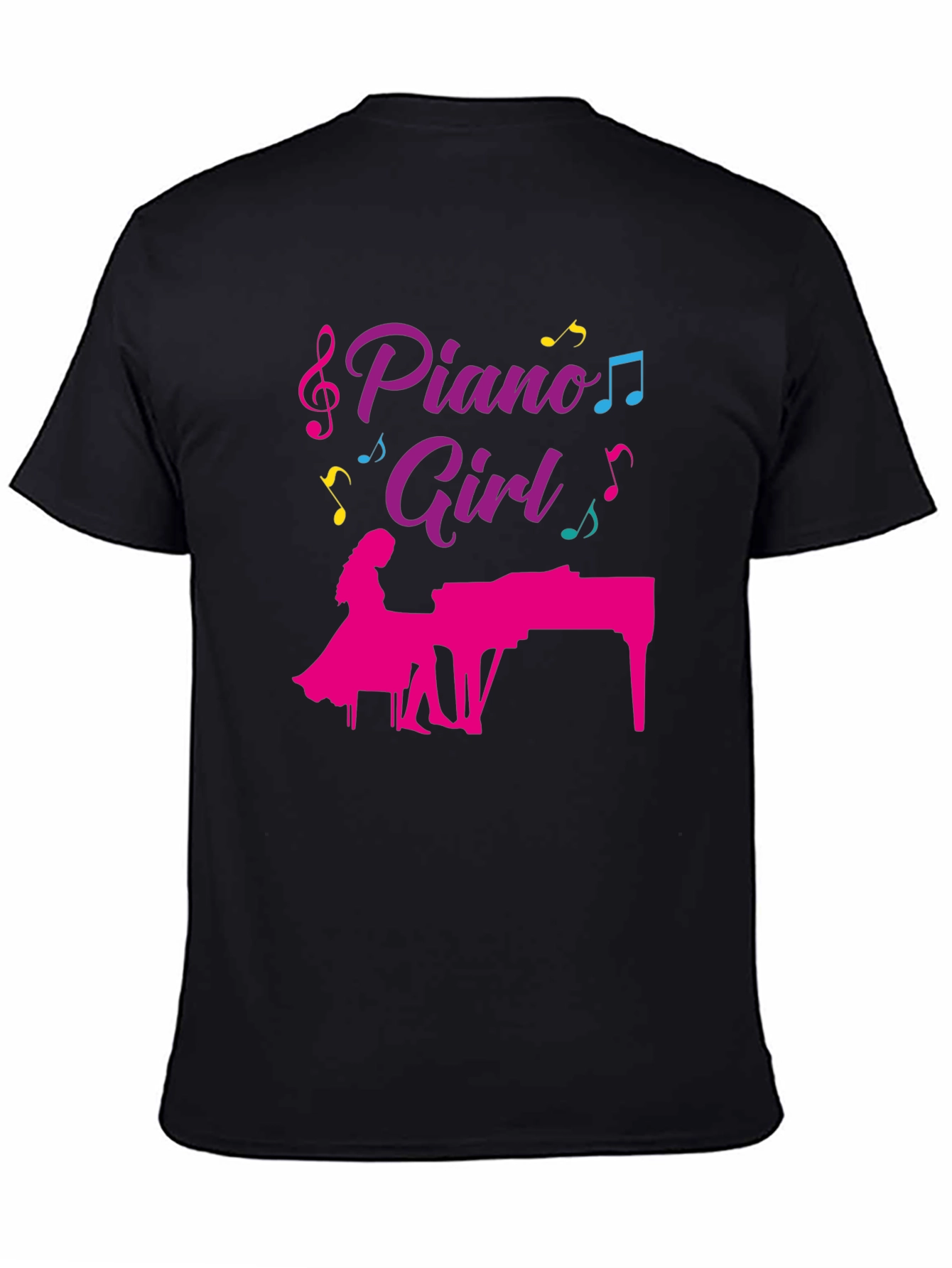 Piano Girl Graphic T-Shirt - Music Lover Tee