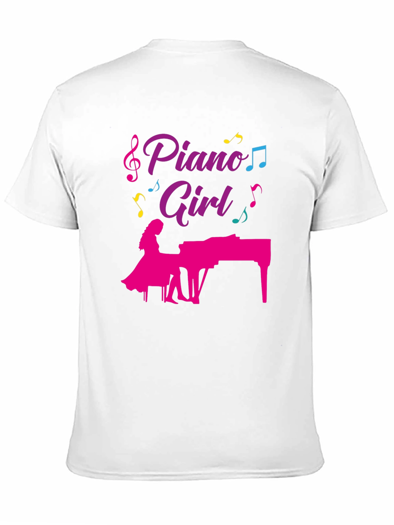 Piano Girl Graphic T-Shirt - Music Lover Tee