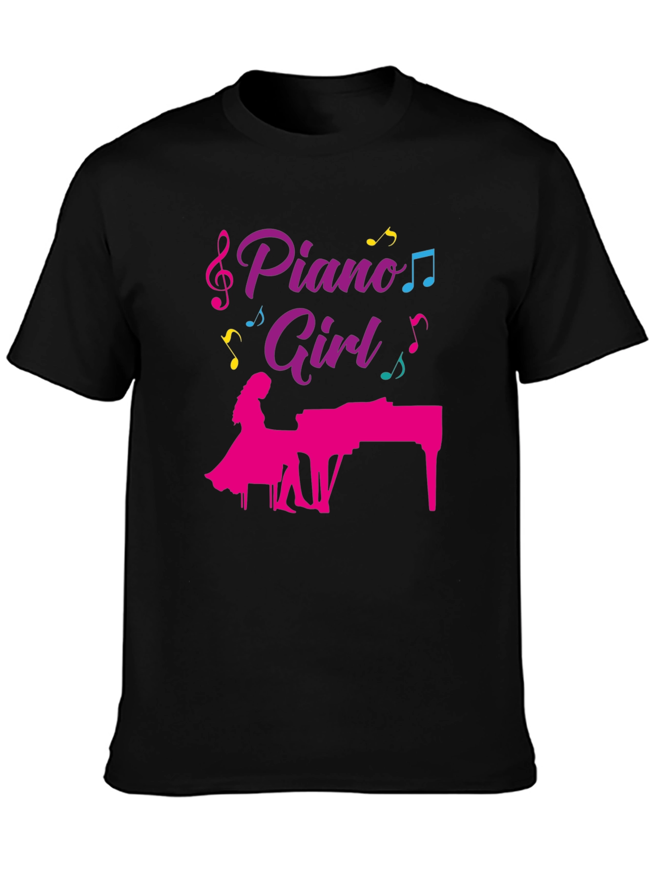 Piano Girl Graphic T-Shirt - Music Lover Tee
