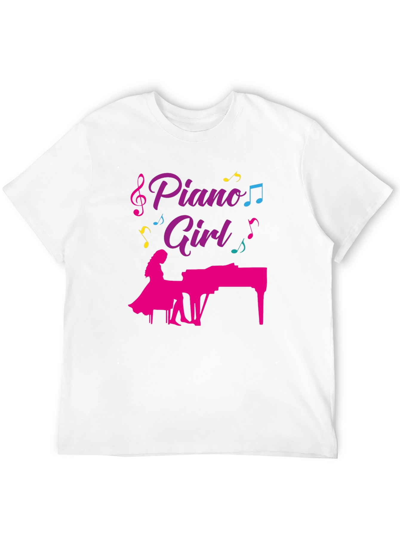 Piano Girl Graphic T-Shirt - Music Lover Tee