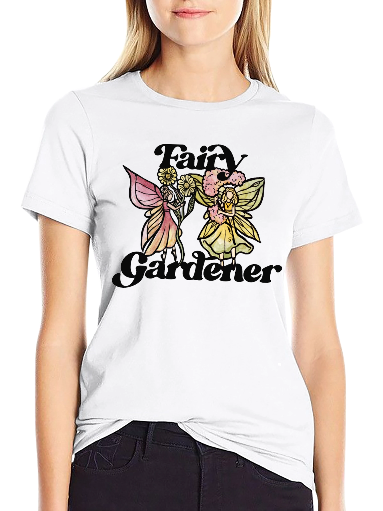 Fairy Gardener Black T-Shirt